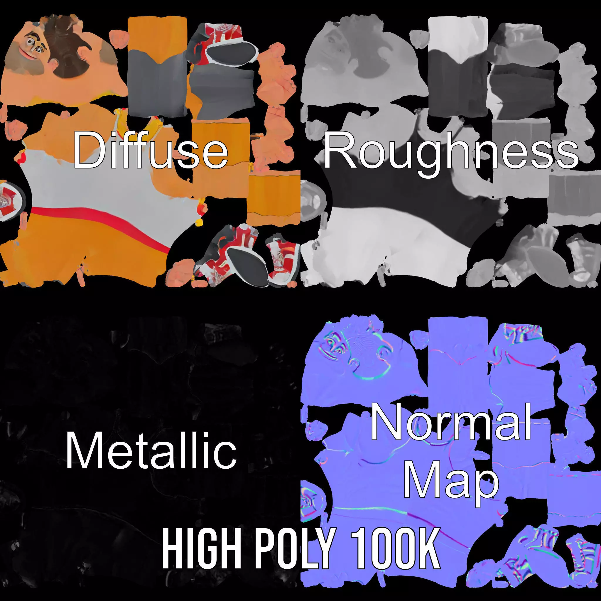 Heroic Superhero Character model pack Low-poly 3D model_3