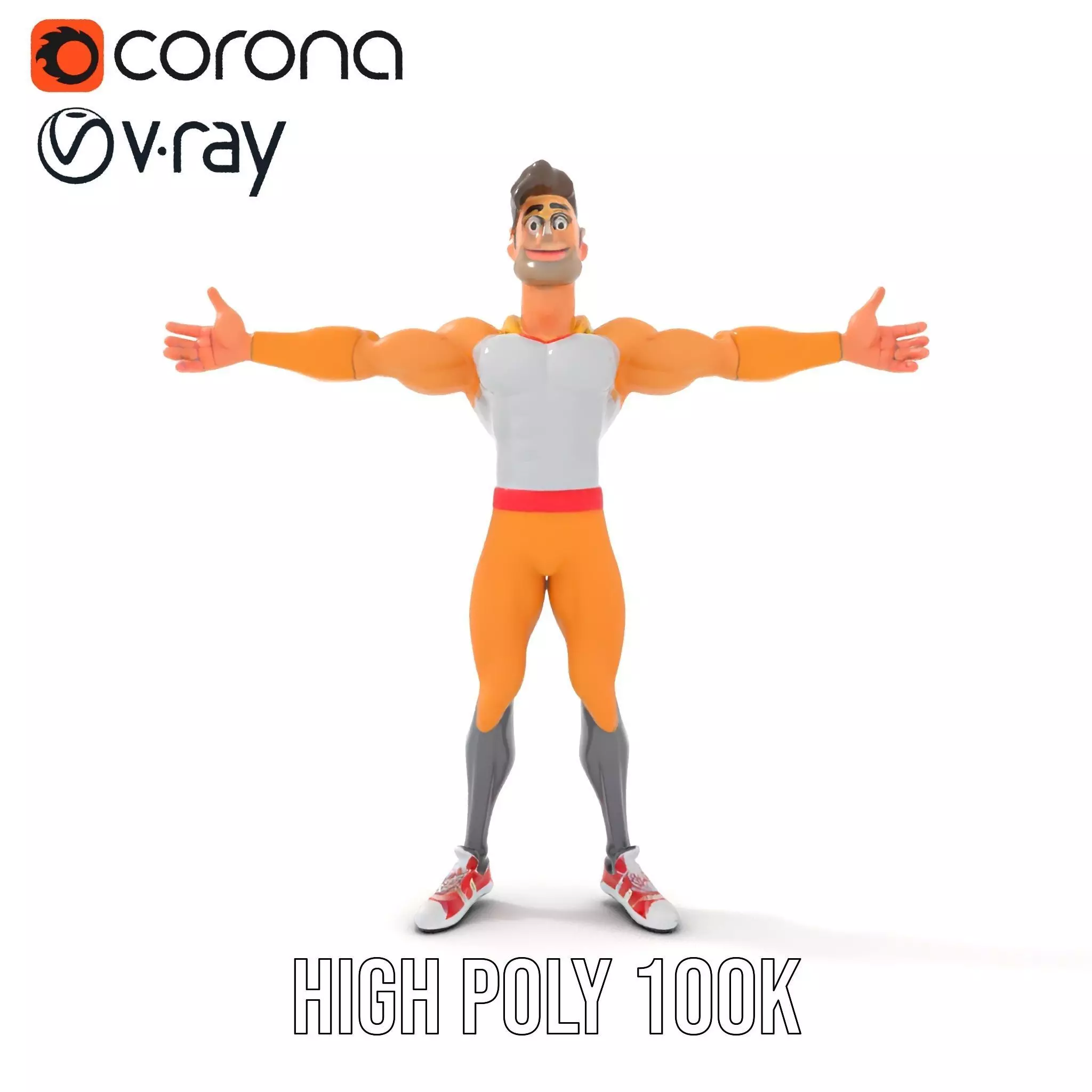 Heroic Superhero Character model pack Low-poly 3D model_15