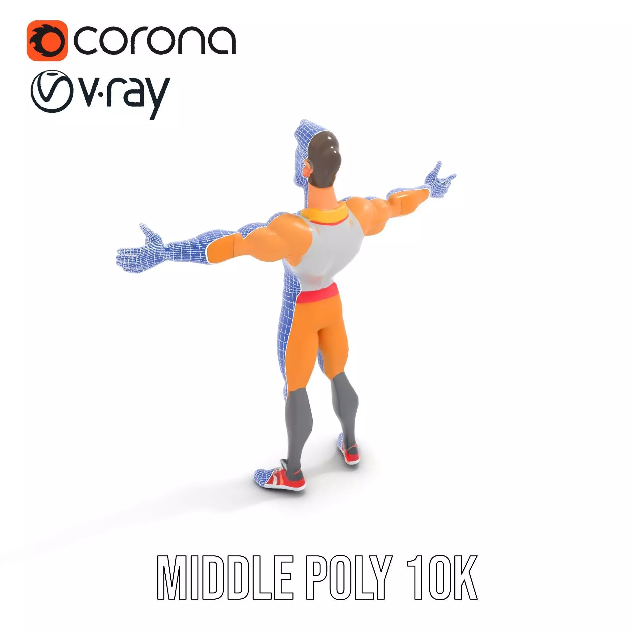 Heroic Superhero Character model pack Low-poly 3D model_13