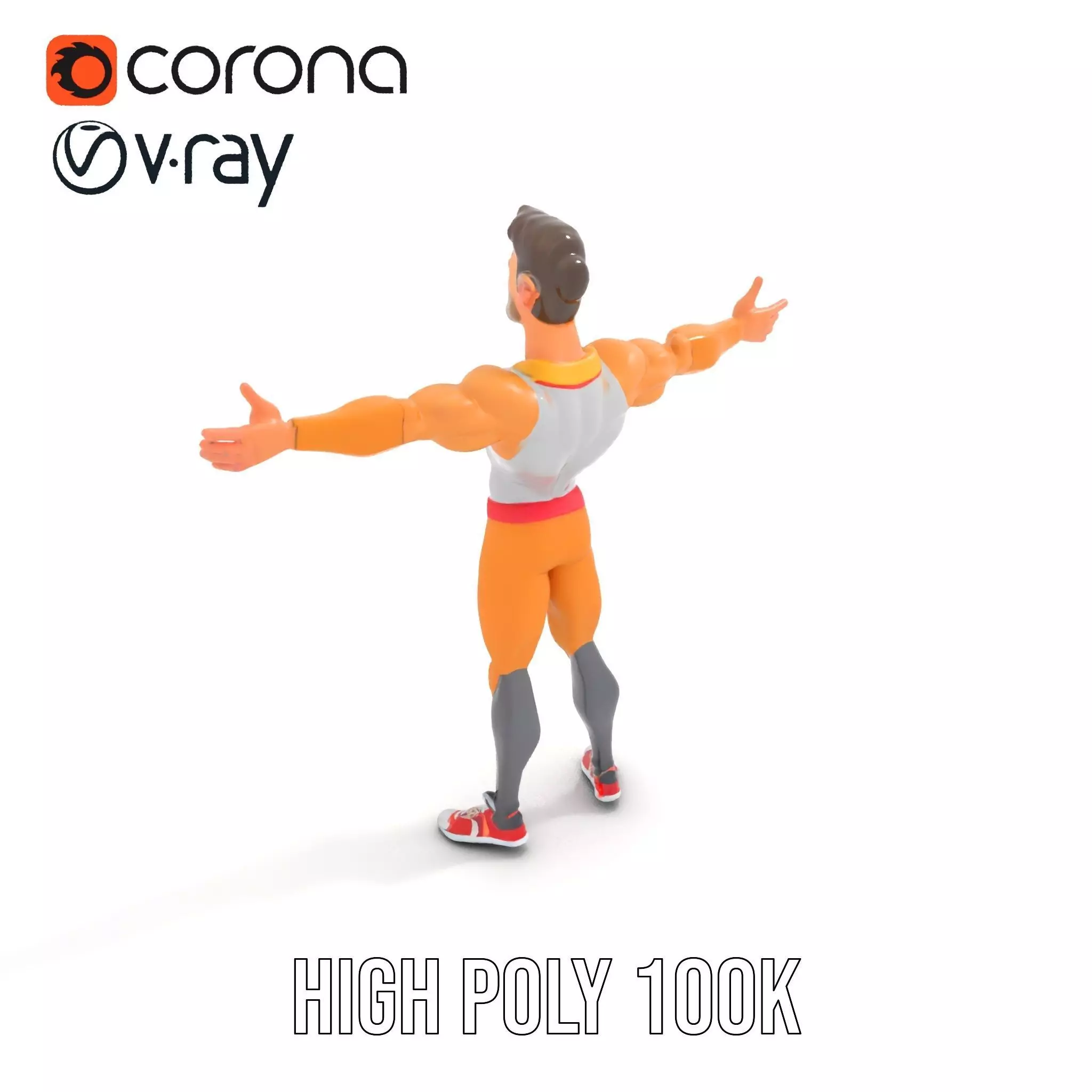 Heroic Superhero Character model pack Low-poly 3D model_25