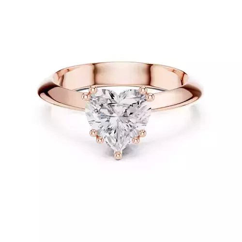 Double Prong Solitaire Heart Diamond Knife Edge Ring File Video 3D print model
