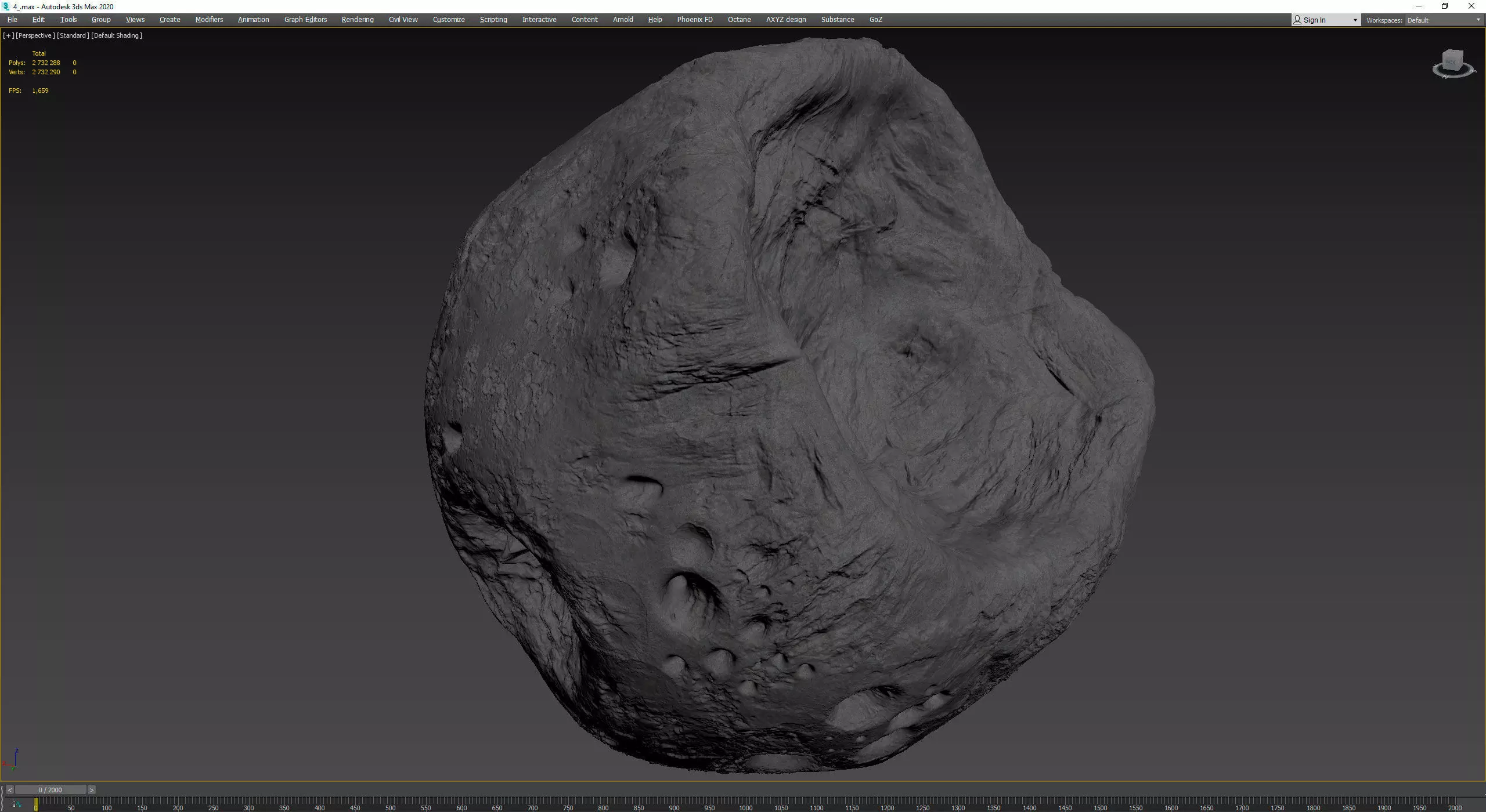 Realistic Asteroid Space Rock 3D print model_3