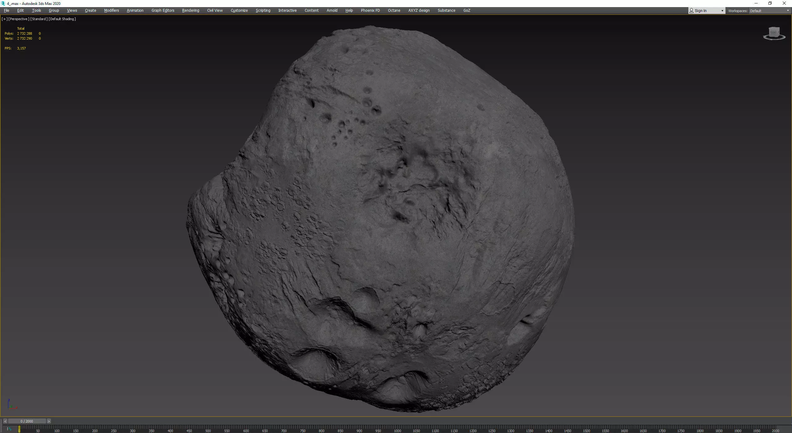 Realistic Asteroid Space Rock 3D print model_1