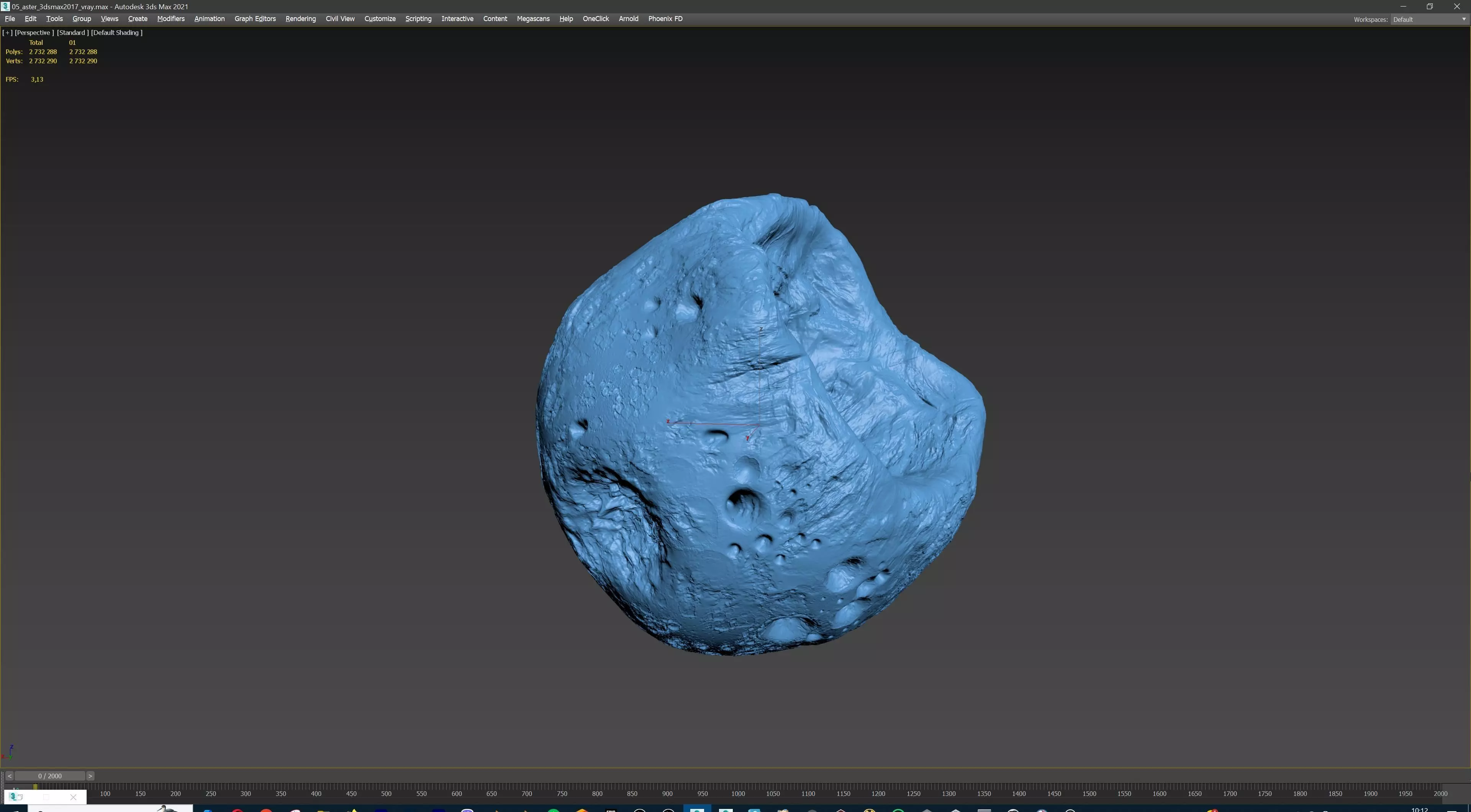 Realistic Asteroid Space Rock 3D print model_12