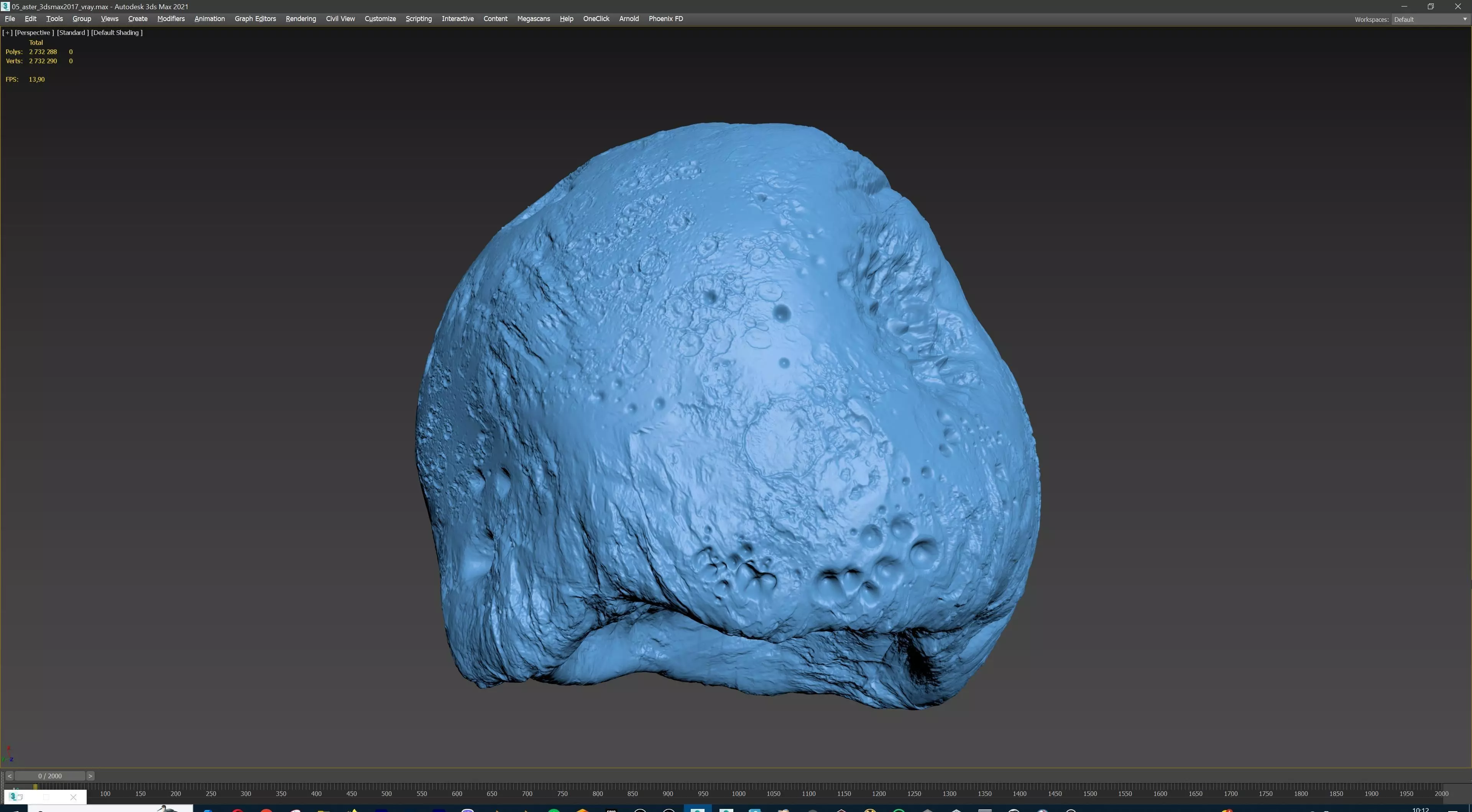 Realistic Asteroid Space Rock 3D print model_8