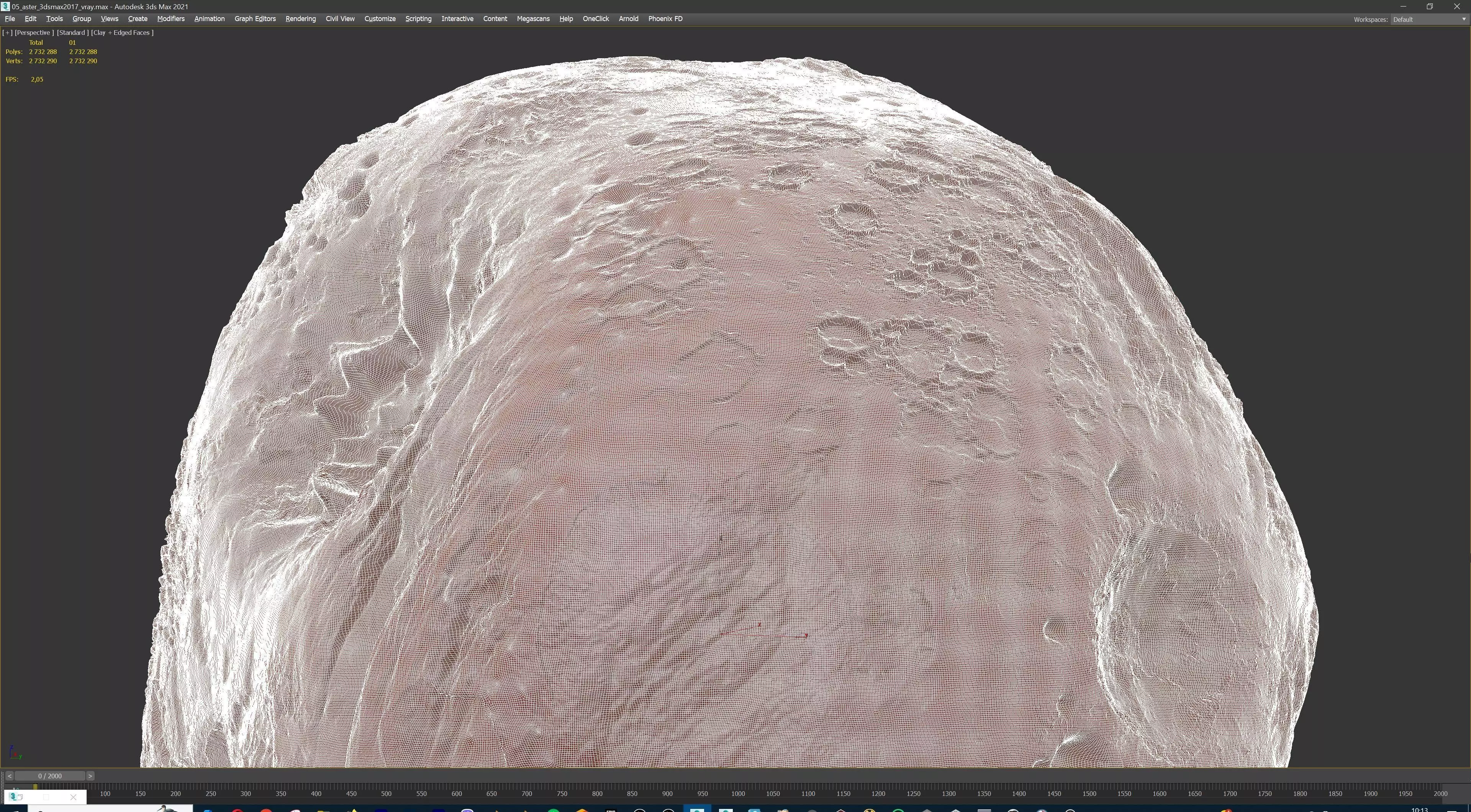 Realistic Asteroid Space Rock 3D print model_27