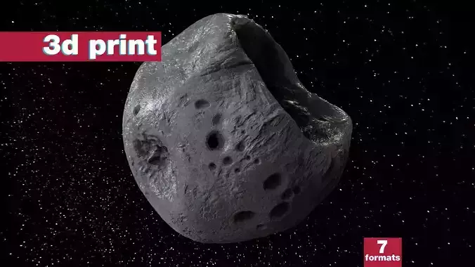 Realistic Asteroid Space Rock 3D print model