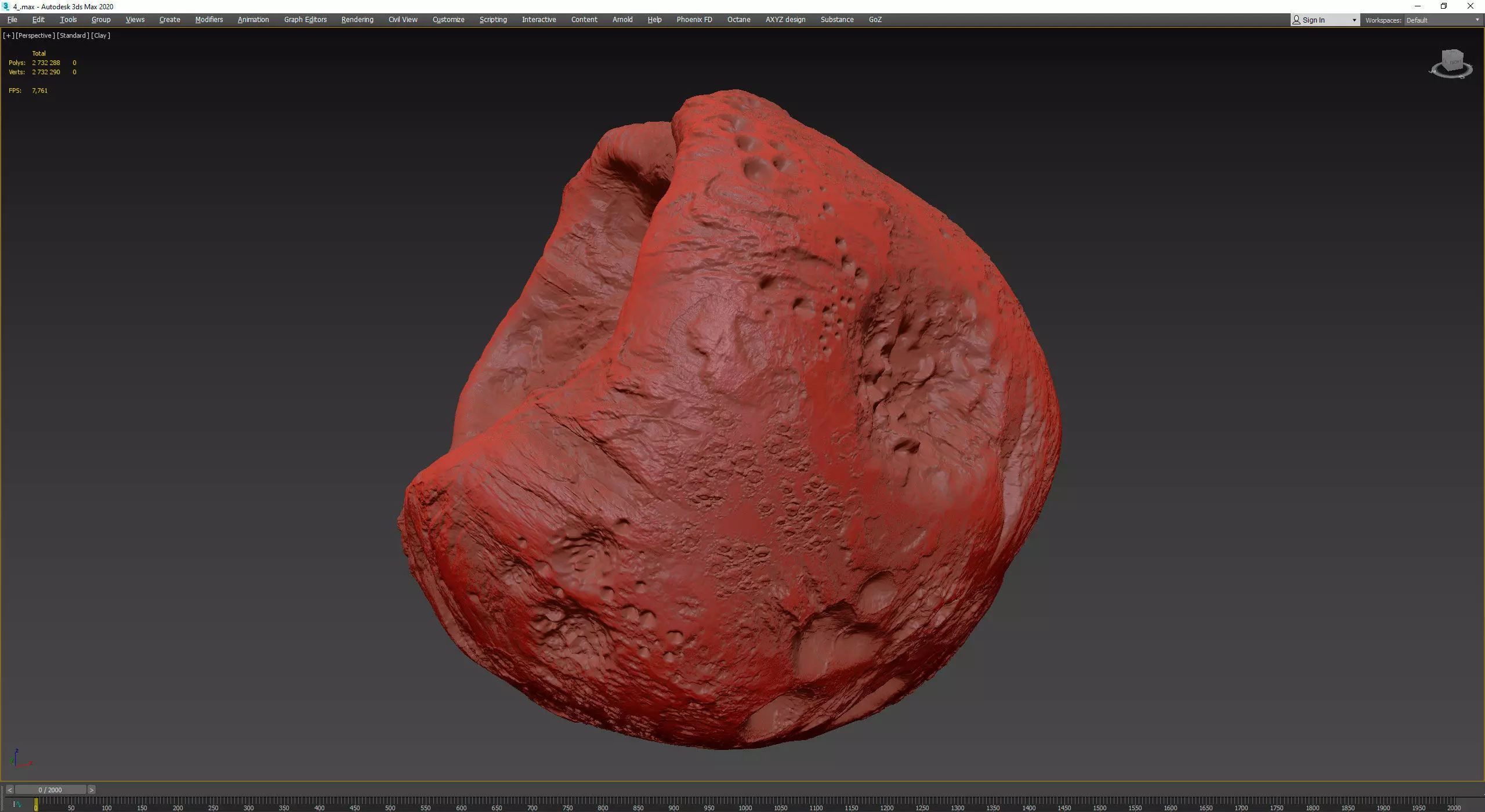Realistic Asteroid Space Rock 3D print model_5
