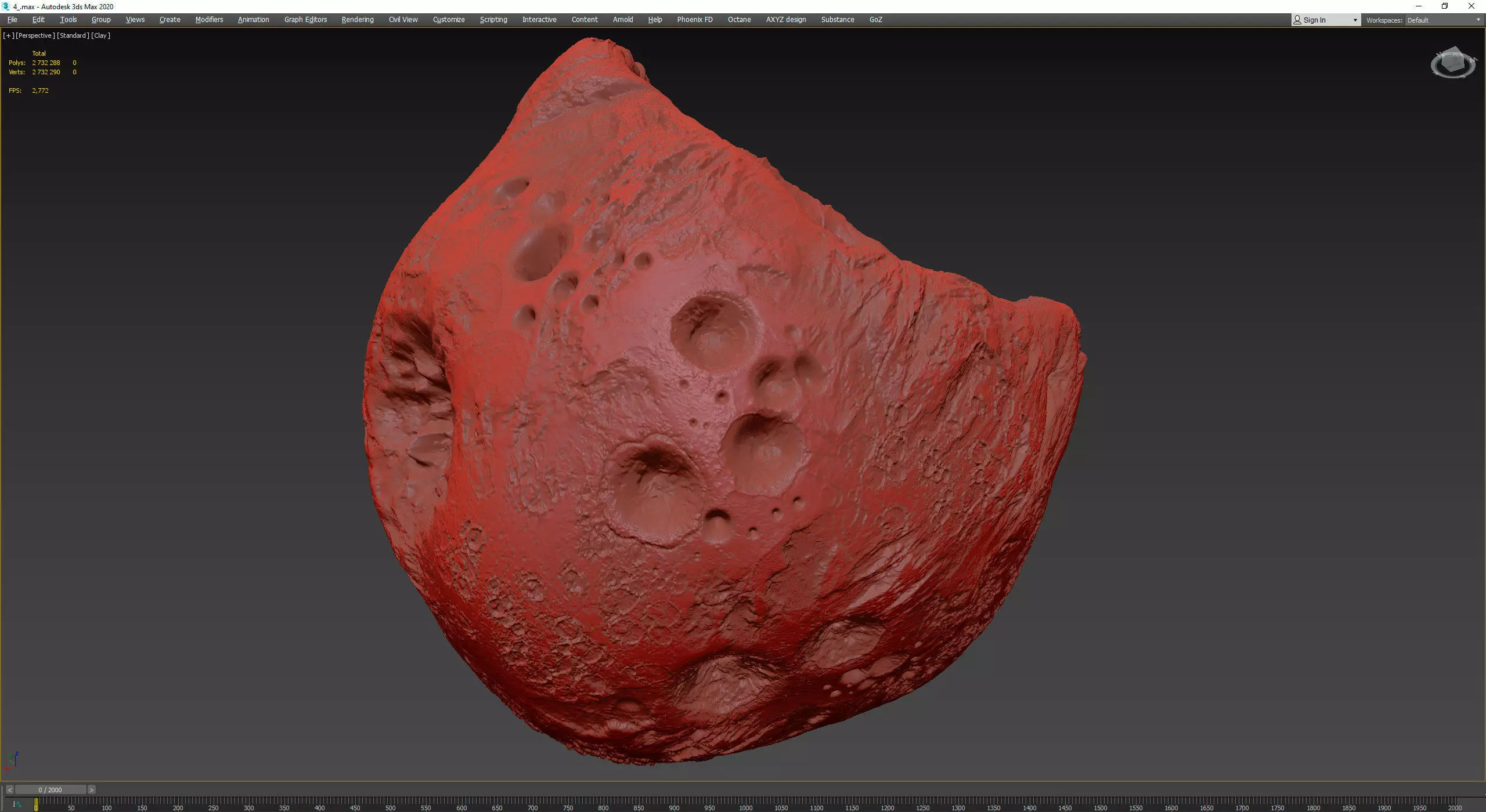 Realistic Asteroid Space Rock 3D print model_4