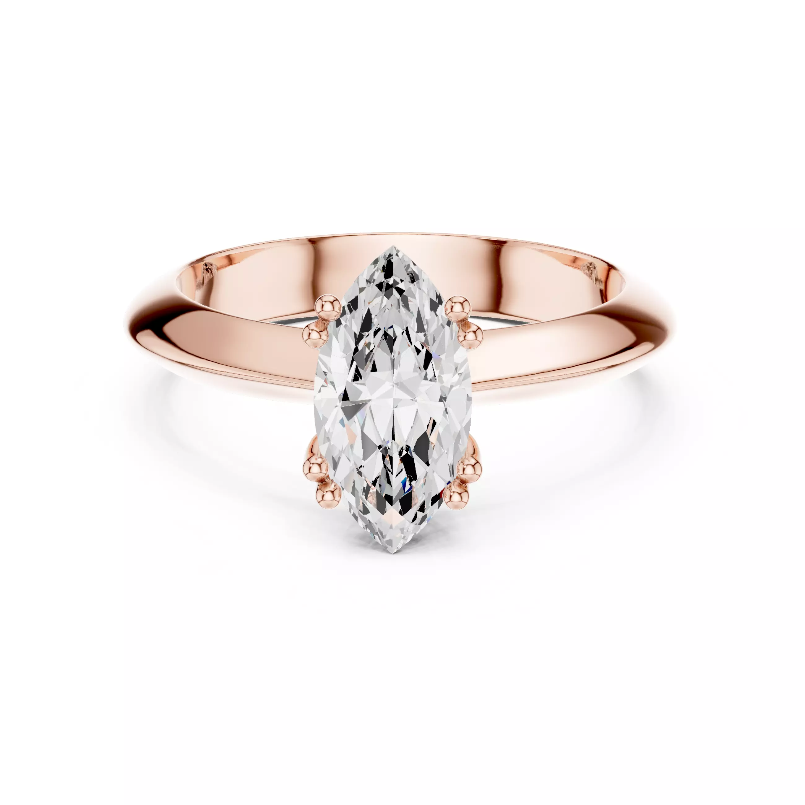 Solitaire Double Prong Marquise Cut Knife Edge Ring File Video 3D print model