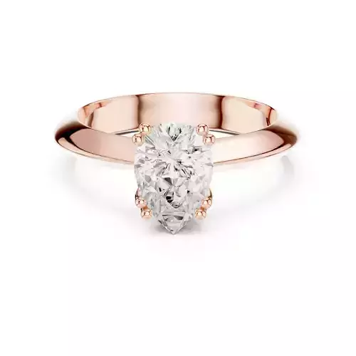 Double Claw prong Pear Cut Knife Edge Shank Solitaire Ring Video