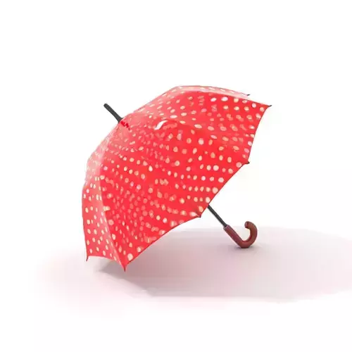 Red Polka Dot Umbrella model pack Low-poly 3D model
