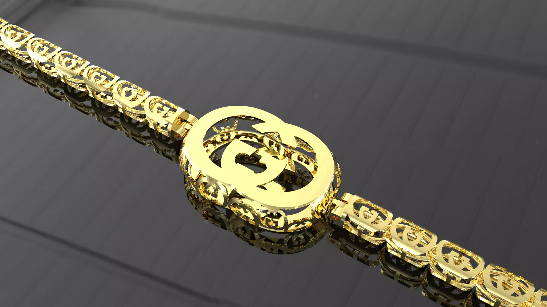 gucci ring and bracelet 3D print model_1
