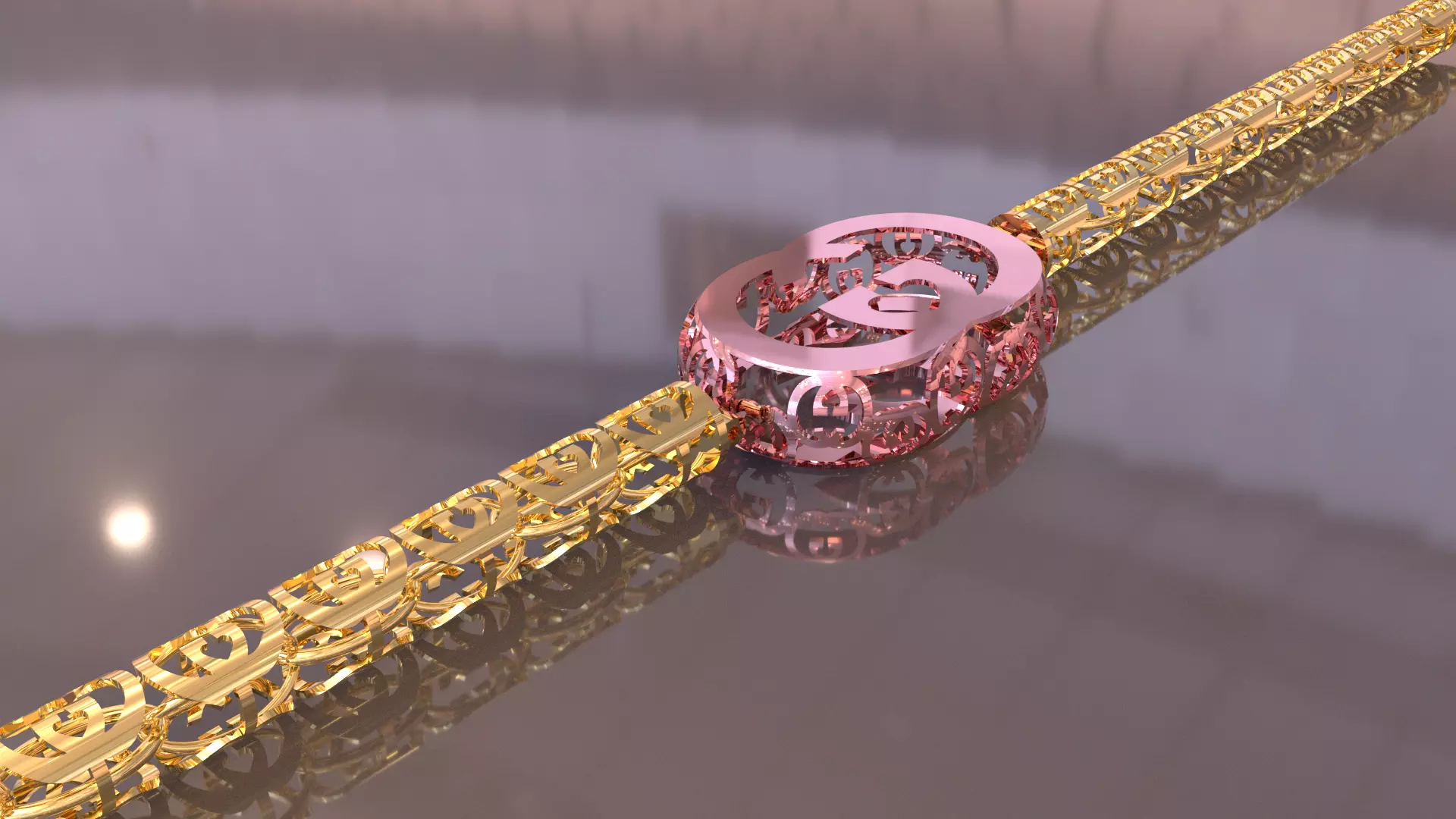 gucci ring and bracelet 3D print model_2