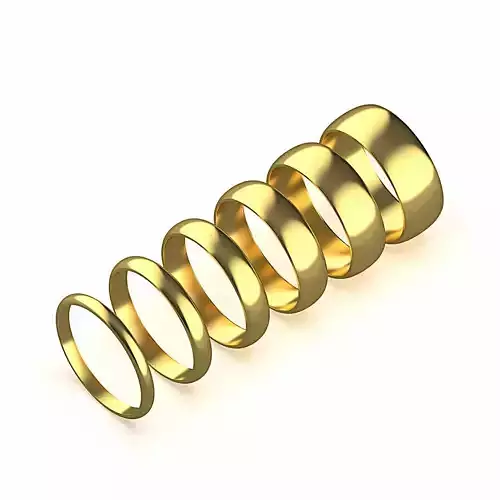 Classic Wedding Band Set 2-7 mm lightweight