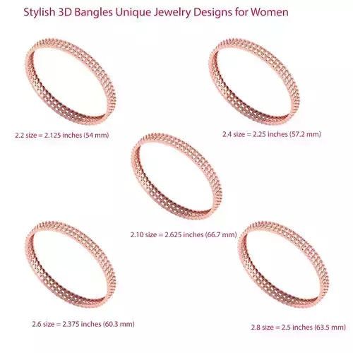 5 SIZE TOP SOLD  3D Bangles Unique Jewellery Designs for Women