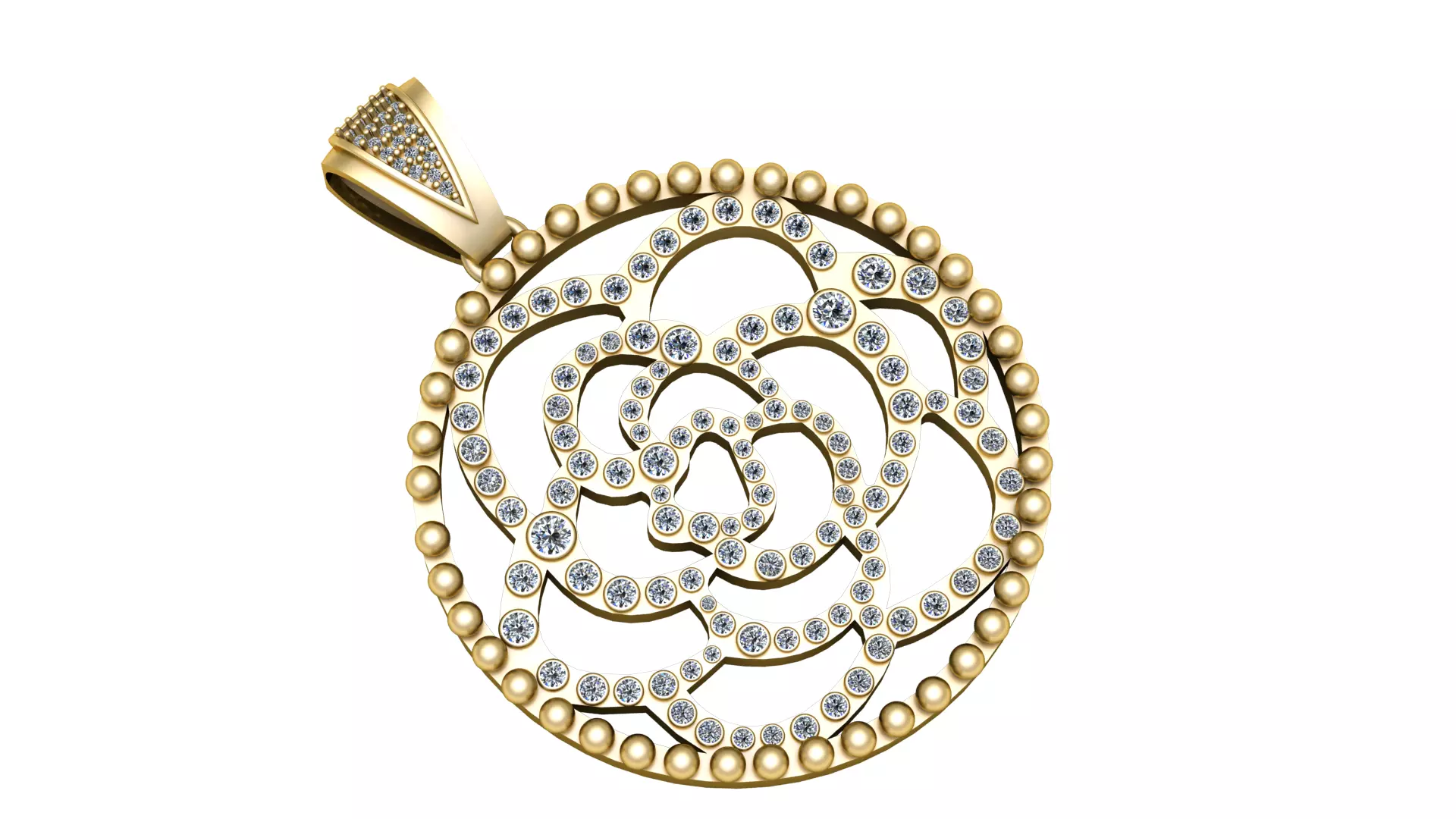 Heart Locket Pendant within a Circular Frame 3D print model