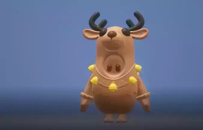 Porcelain Deer Clipart 3d printable model  3D print model