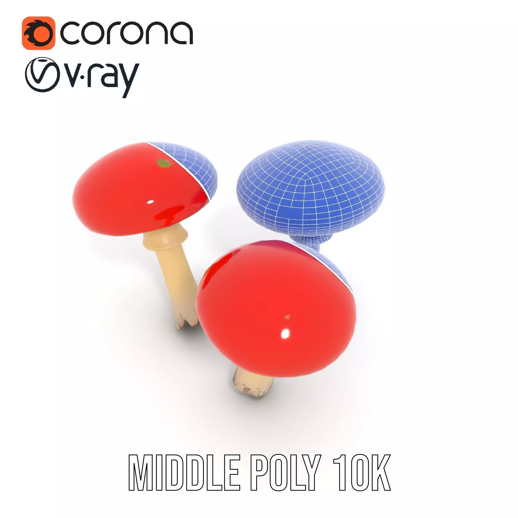 Vivid Amanita Mushrooms model pack Low-poly 3D model_30