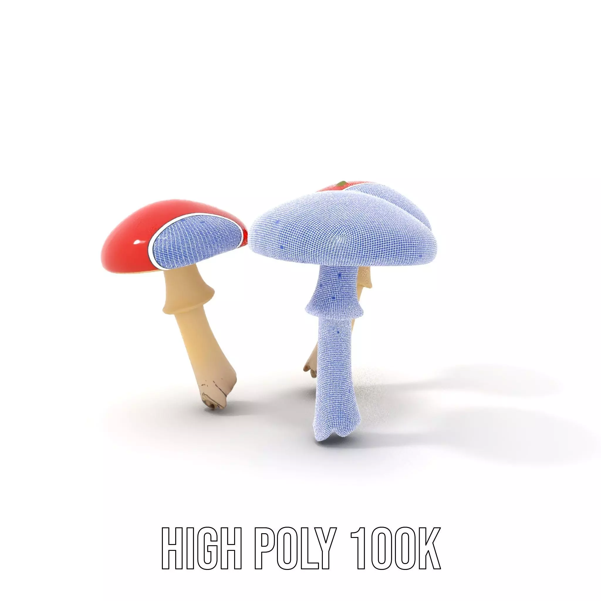 Vivid Amanita Mushrooms model pack Low-poly 3D model_4