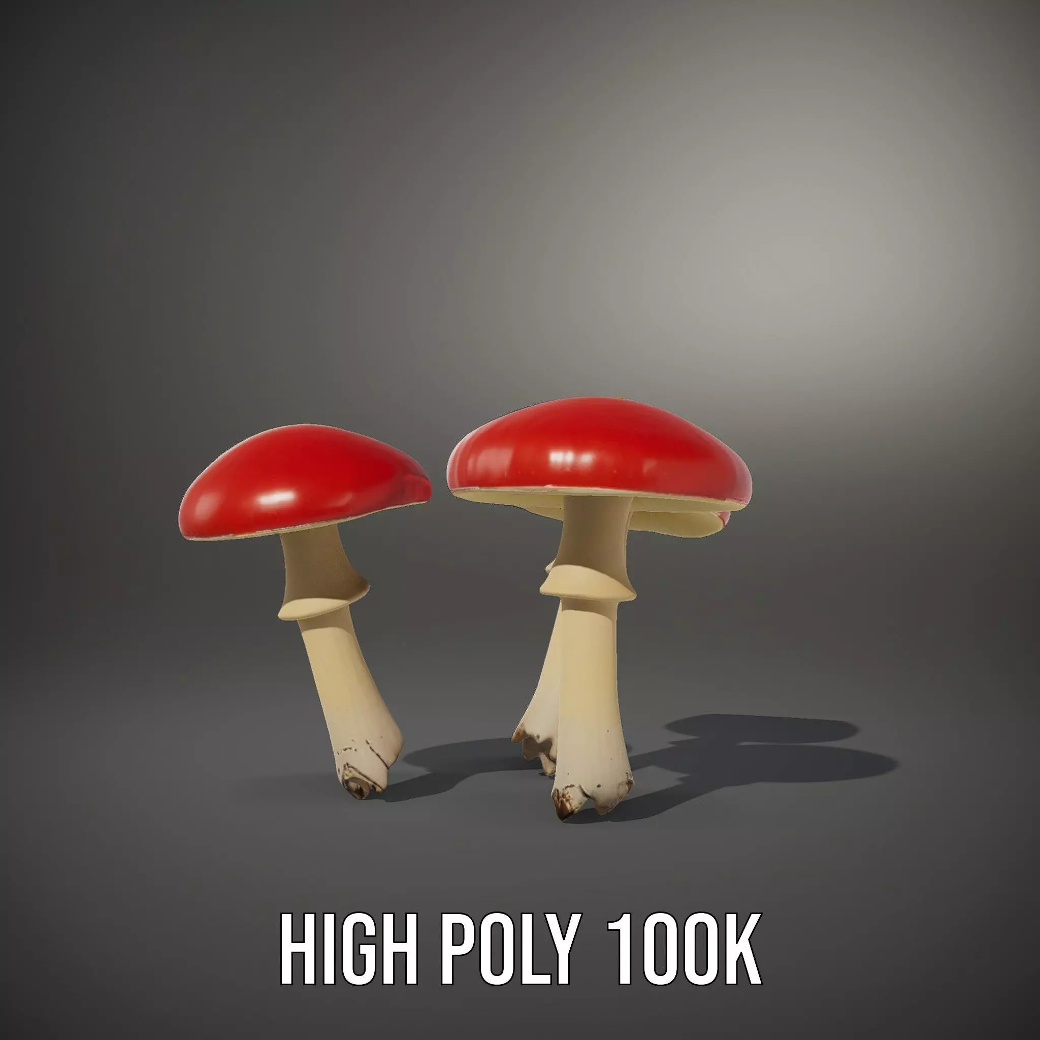 Vivid Amanita Mushrooms model pack Low-poly 3D model_8