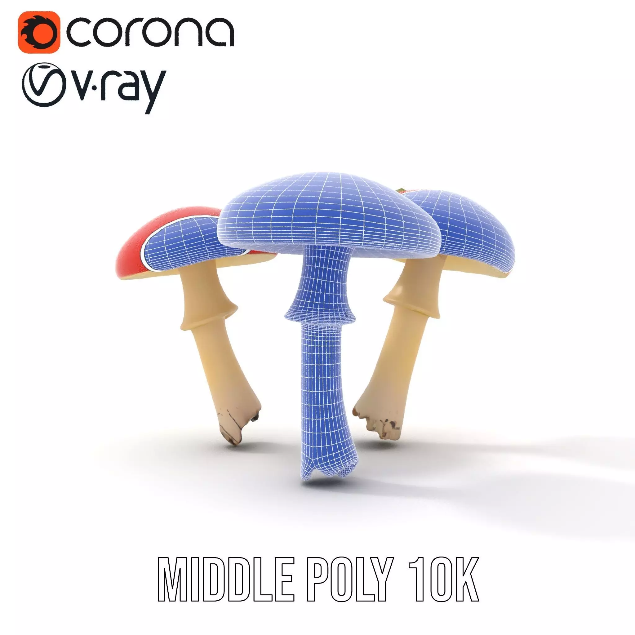 Vivid Amanita Mushrooms model pack Low-poly 3D model_18