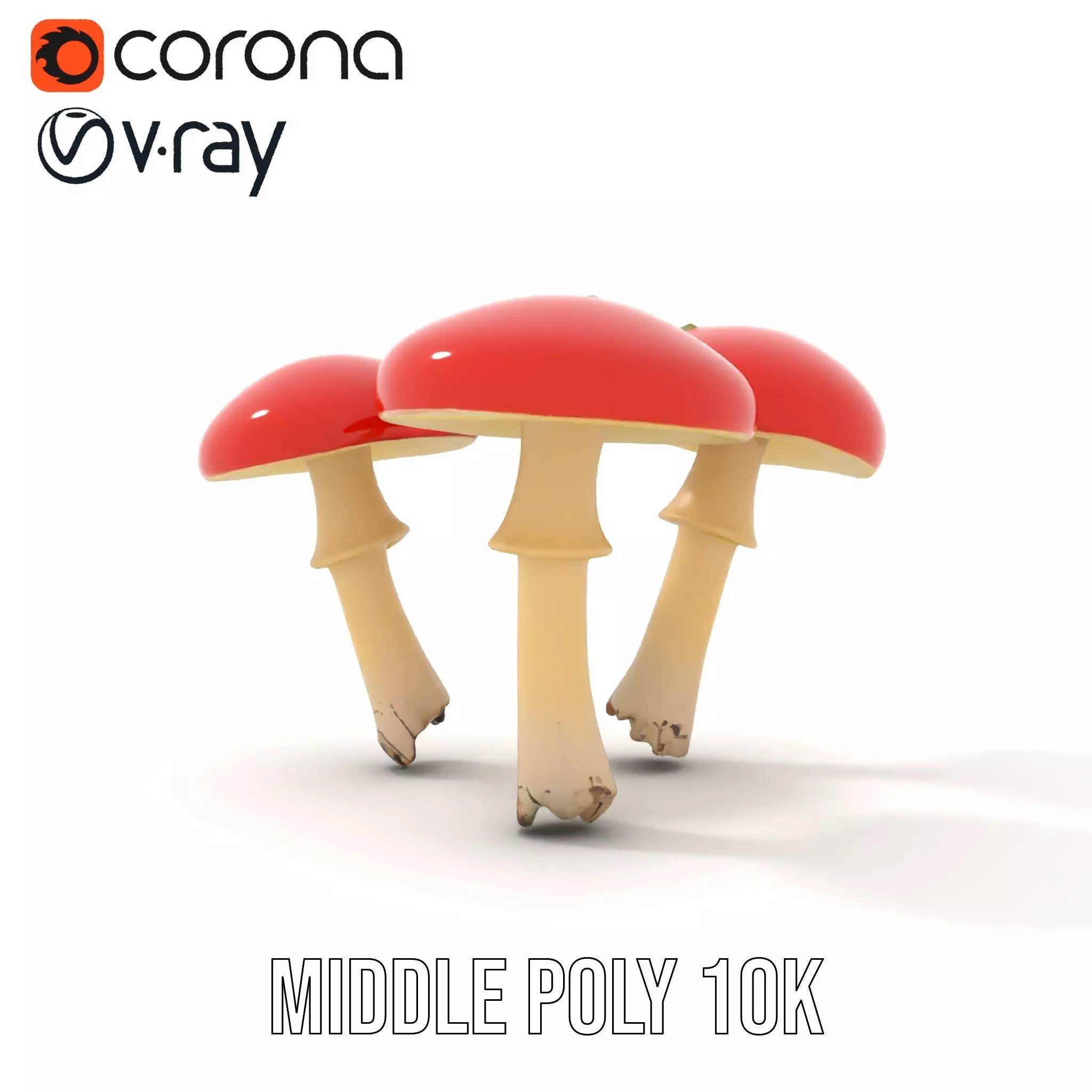 Vivid Amanita Mushrooms model pack Low-poly 3D model_24