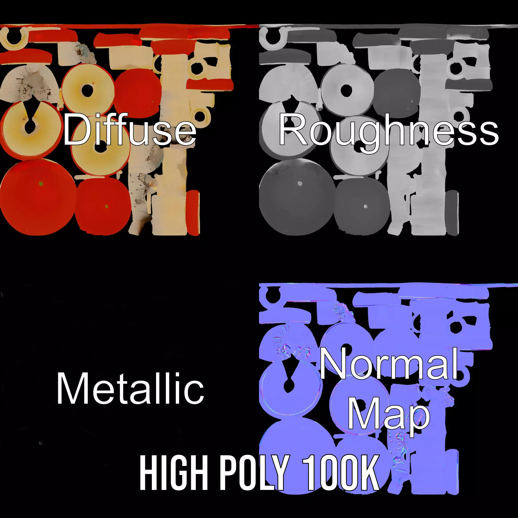 Vivid Amanita Mushrooms model pack Low-poly 3D model_3