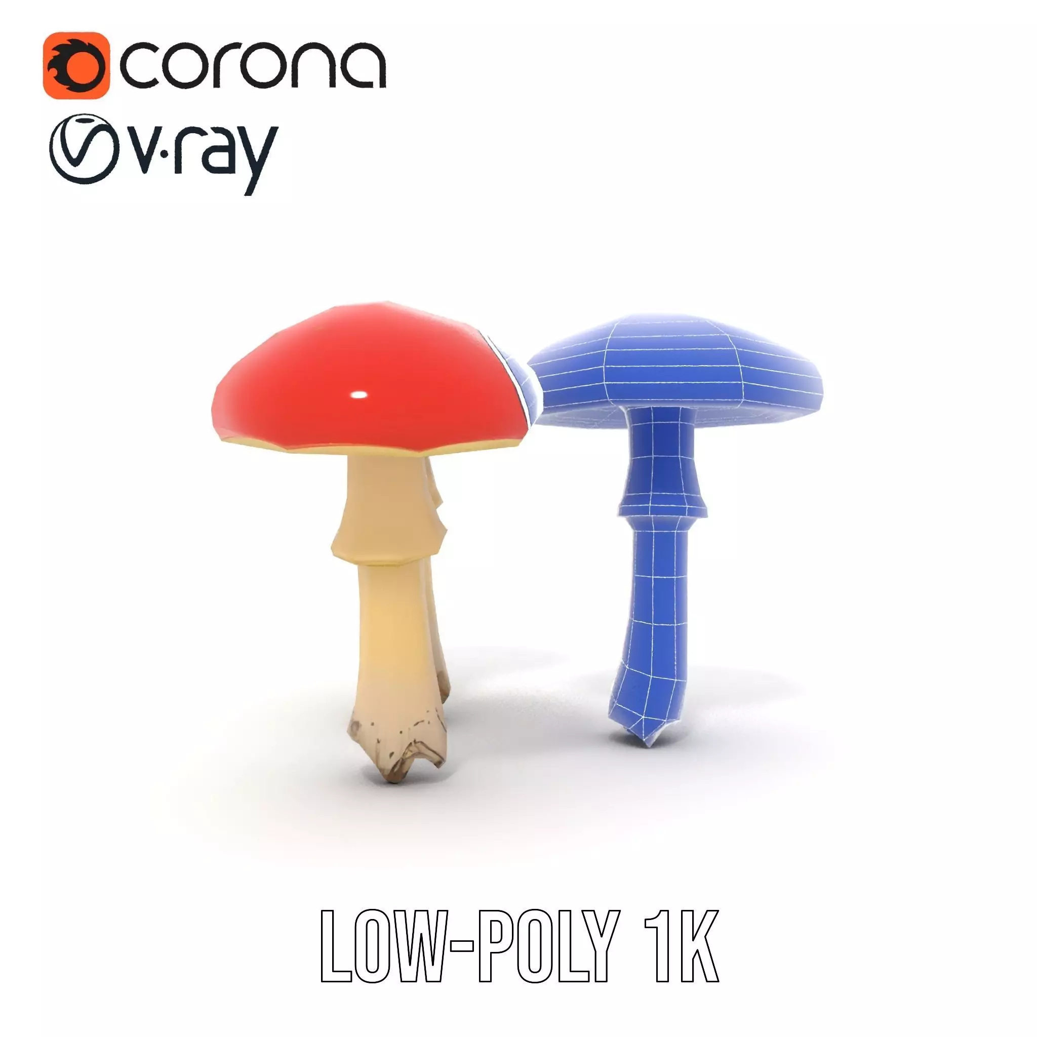 Vivid Amanita Mushrooms model pack Low-poly 3D model_31