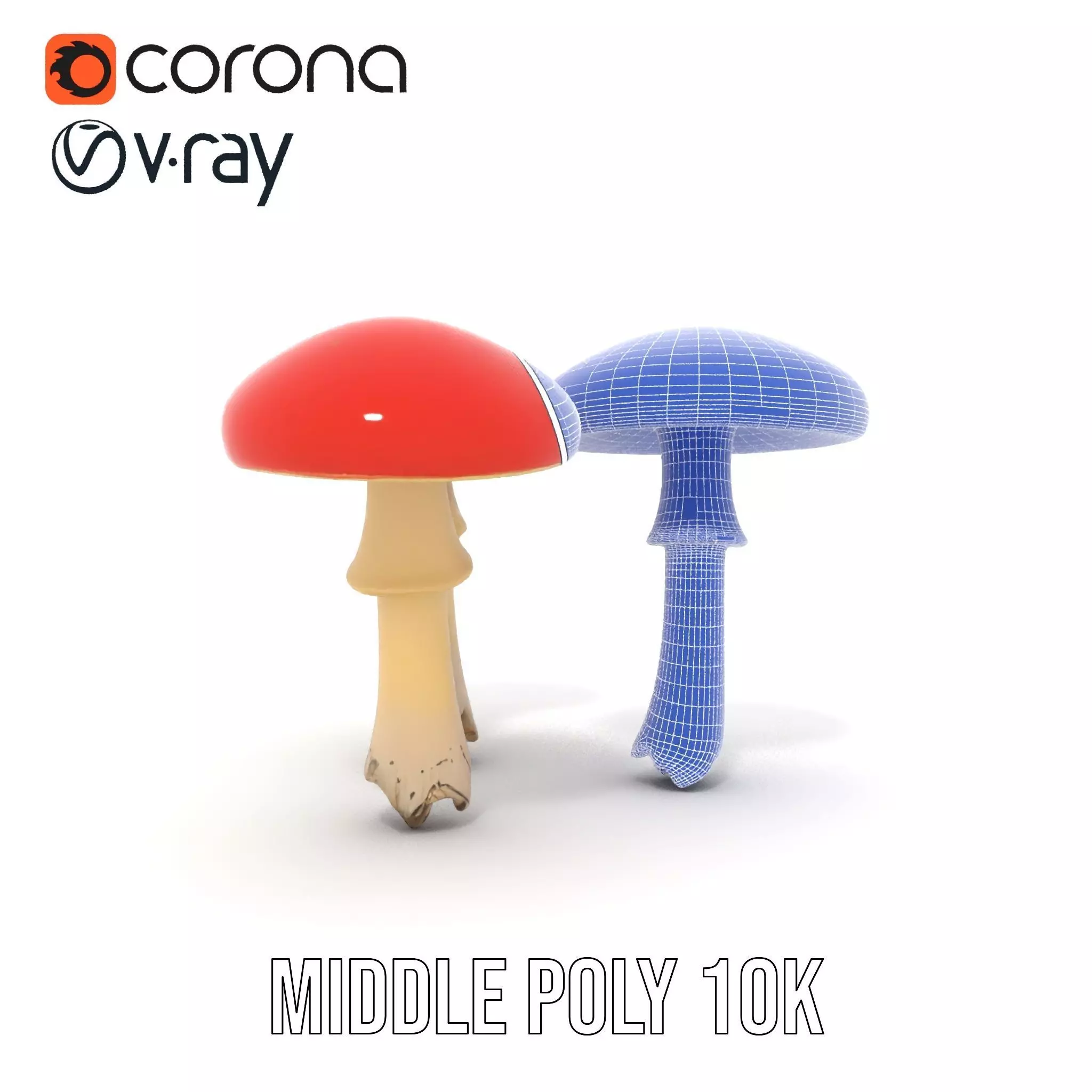 Vivid Amanita Mushrooms model pack Low-poly 3D model_13