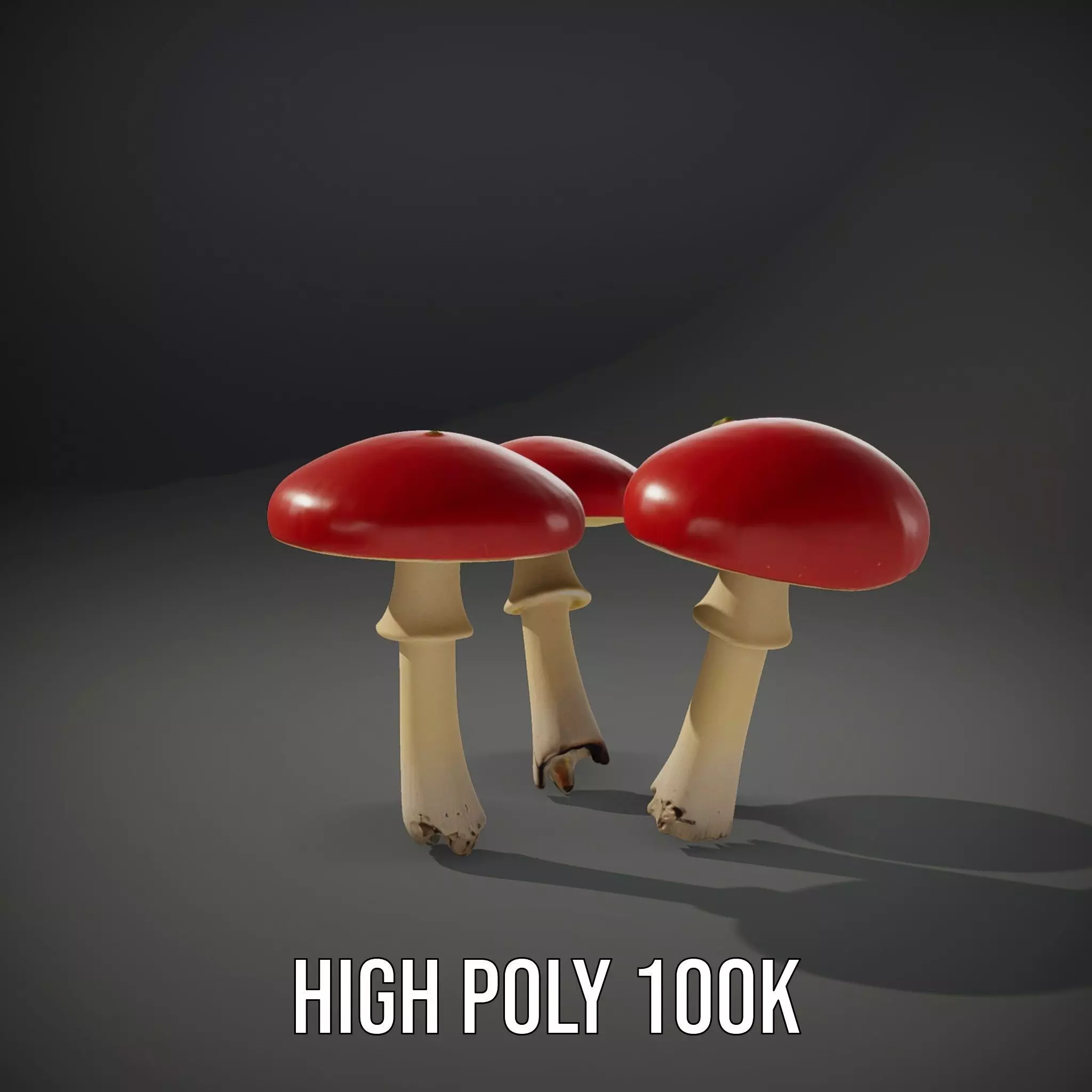 Vivid Amanita Mushrooms model pack Low-poly 3D model_10