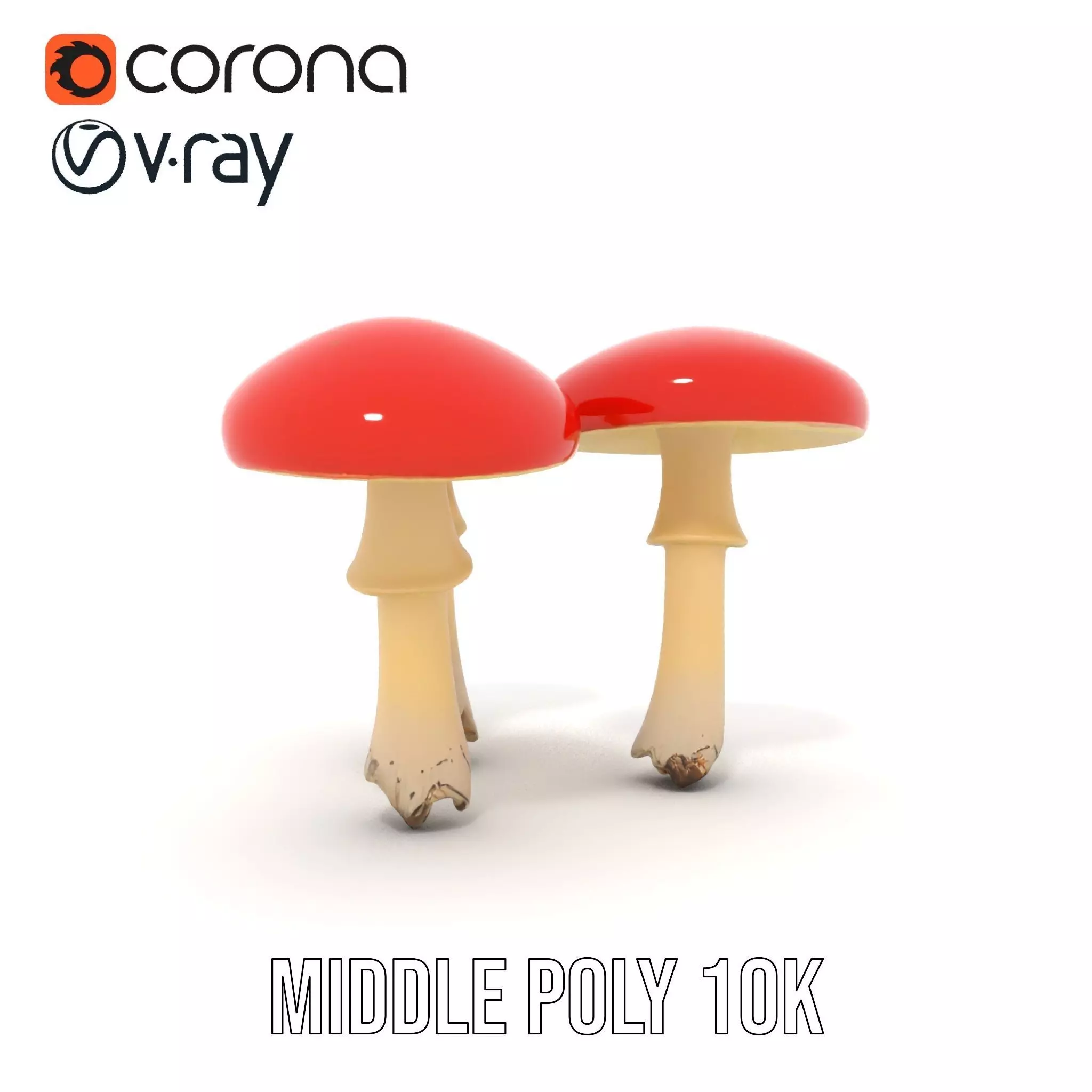 Vivid Amanita Mushrooms model pack Low-poly 3D model_27