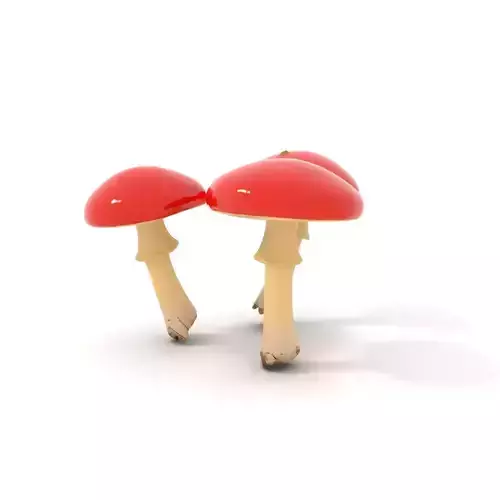 Vivid Amanita Mushrooms model pack Low-poly 3D model
