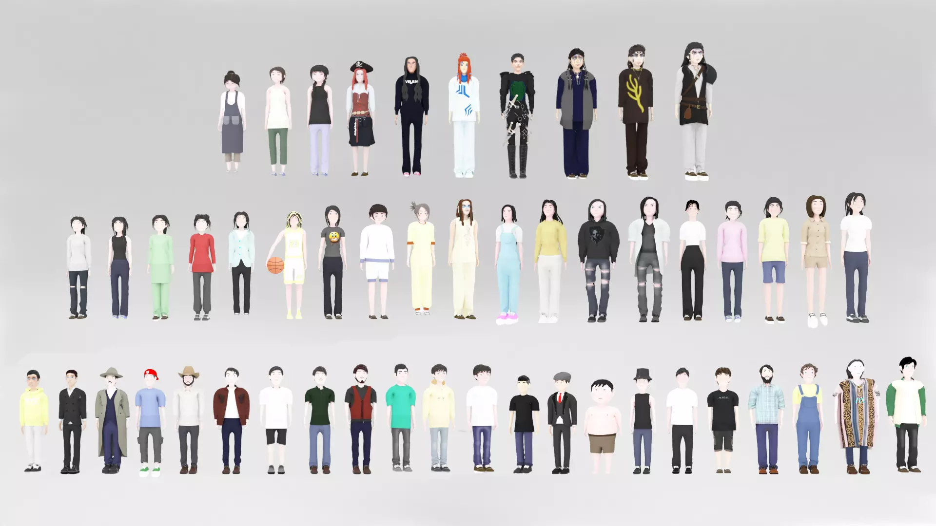 Character  All Pack 03 Rigged   Low-poly 3D model_1