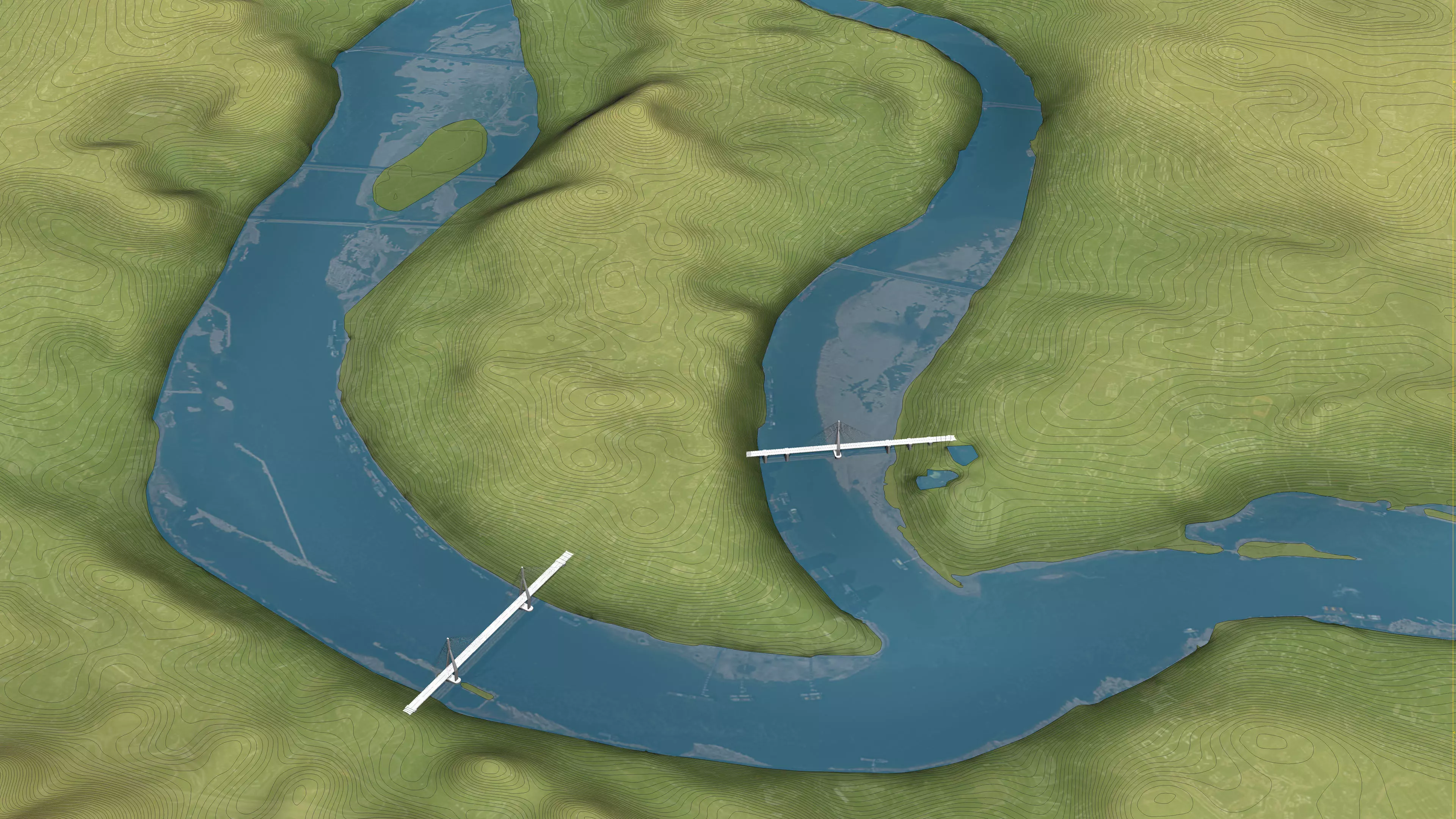 Chongqing - Topography Terrain Low-poly 3D model_3