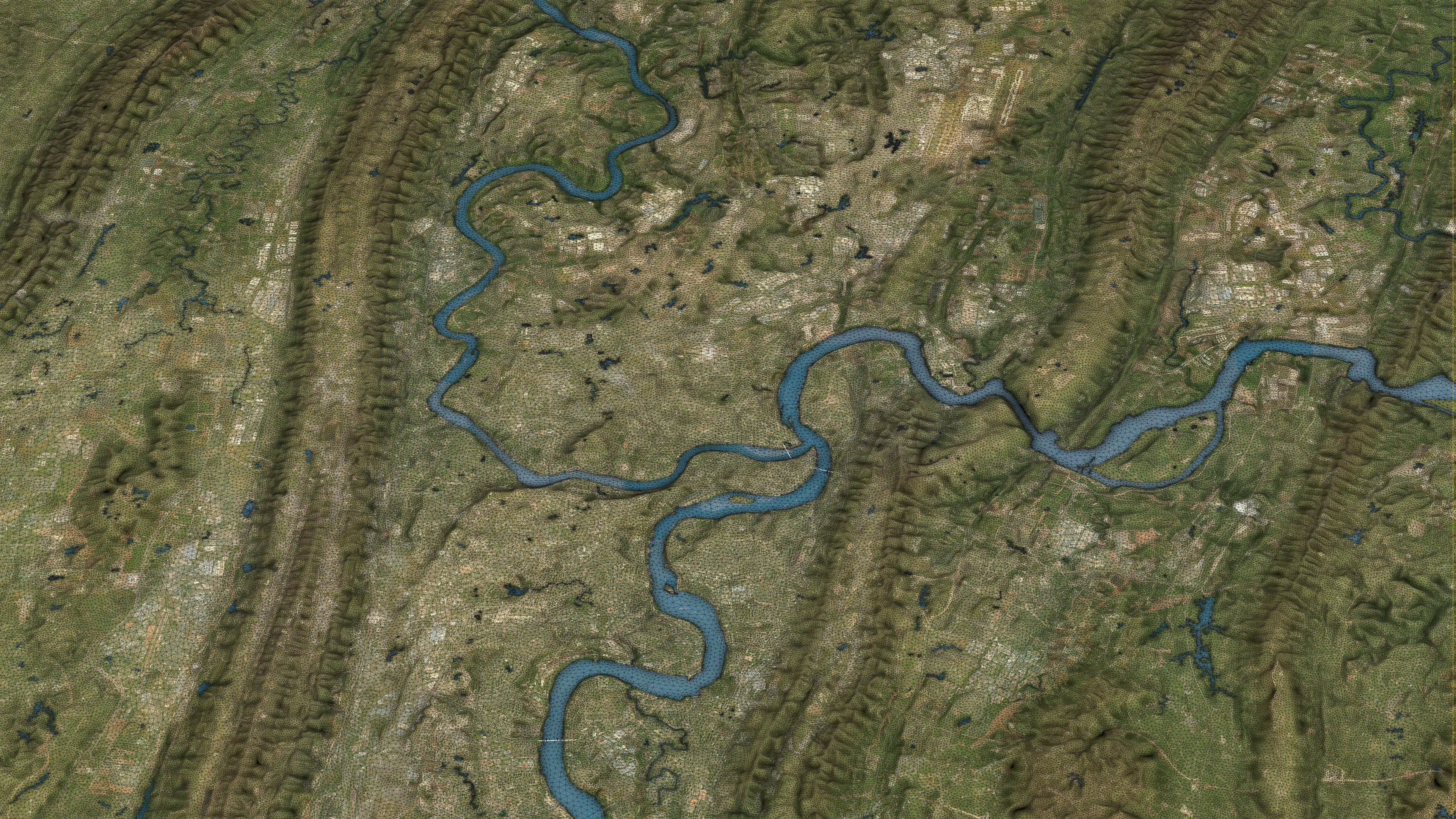 Chongqing - Topography Terrain Low-poly 3D model_16