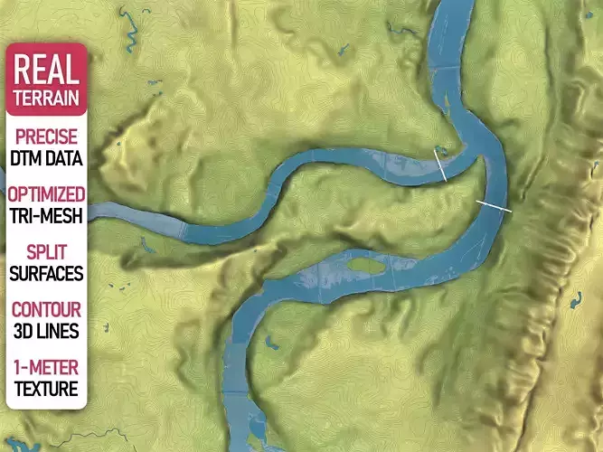 Chongqing - Topography Terrain Low-poly 3D model