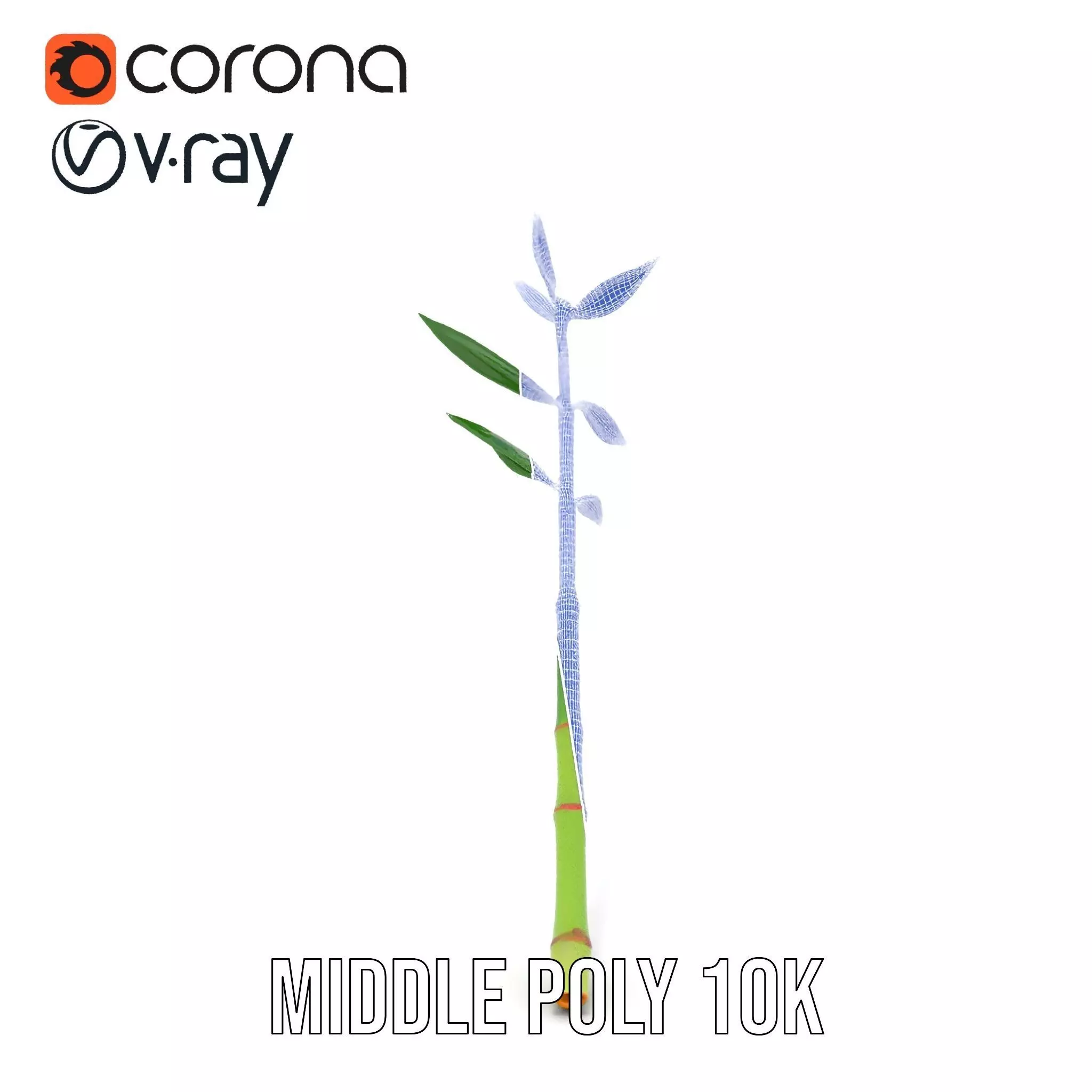 Green Bamboo Stick model pack Low-poly 3D model_24