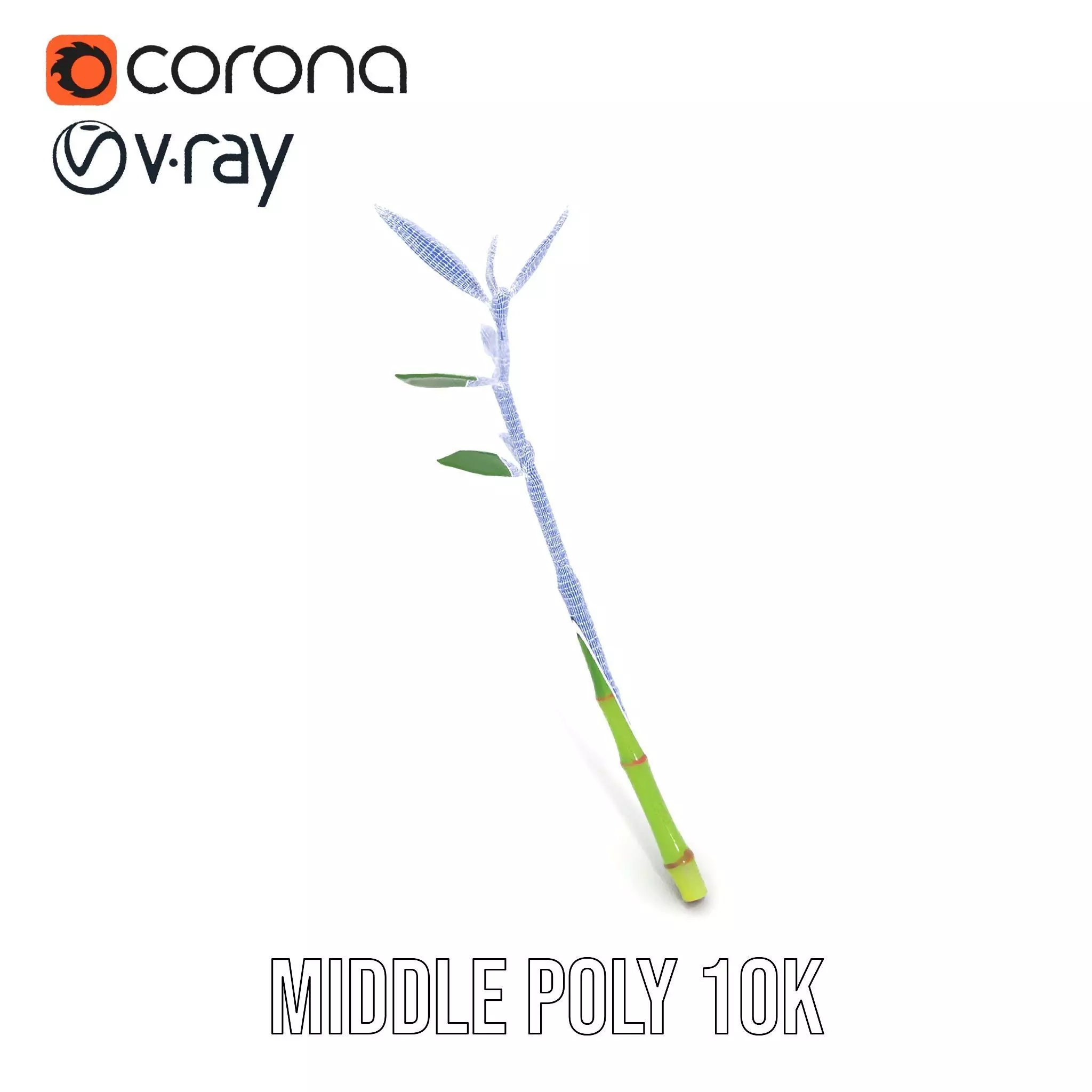 Green Bamboo Stick model pack Low-poly 3D model_16