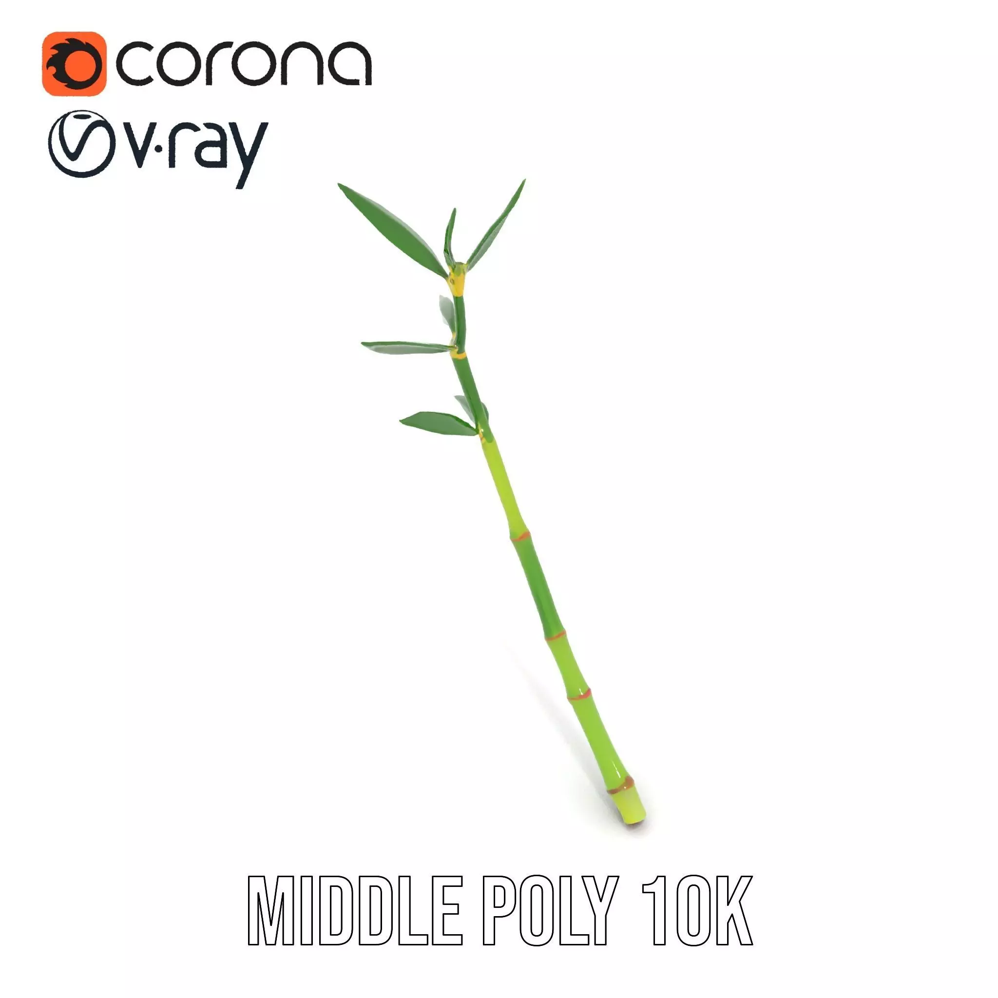 Green Bamboo Stick model pack Low-poly 3D model_5