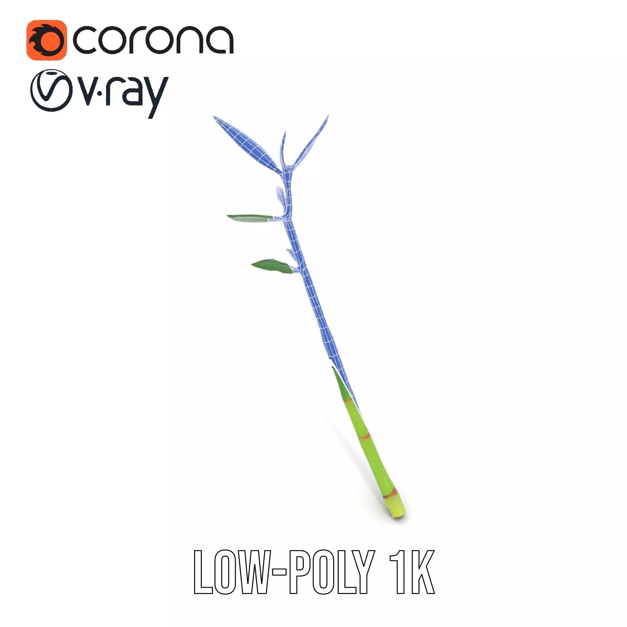 Green Bamboo Stick model pack Low-poly 3D model_19