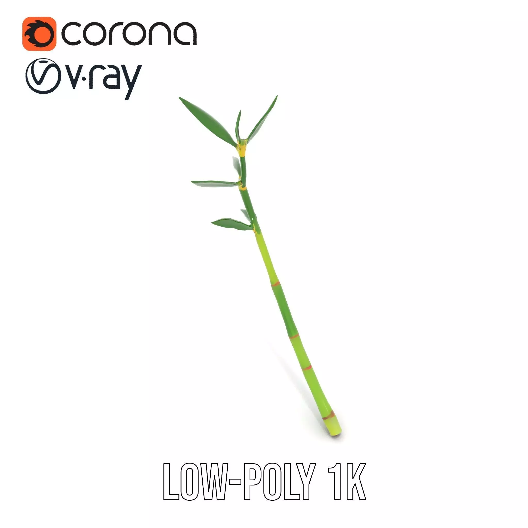 Green Bamboo Stick model pack Low-poly 3D model_7