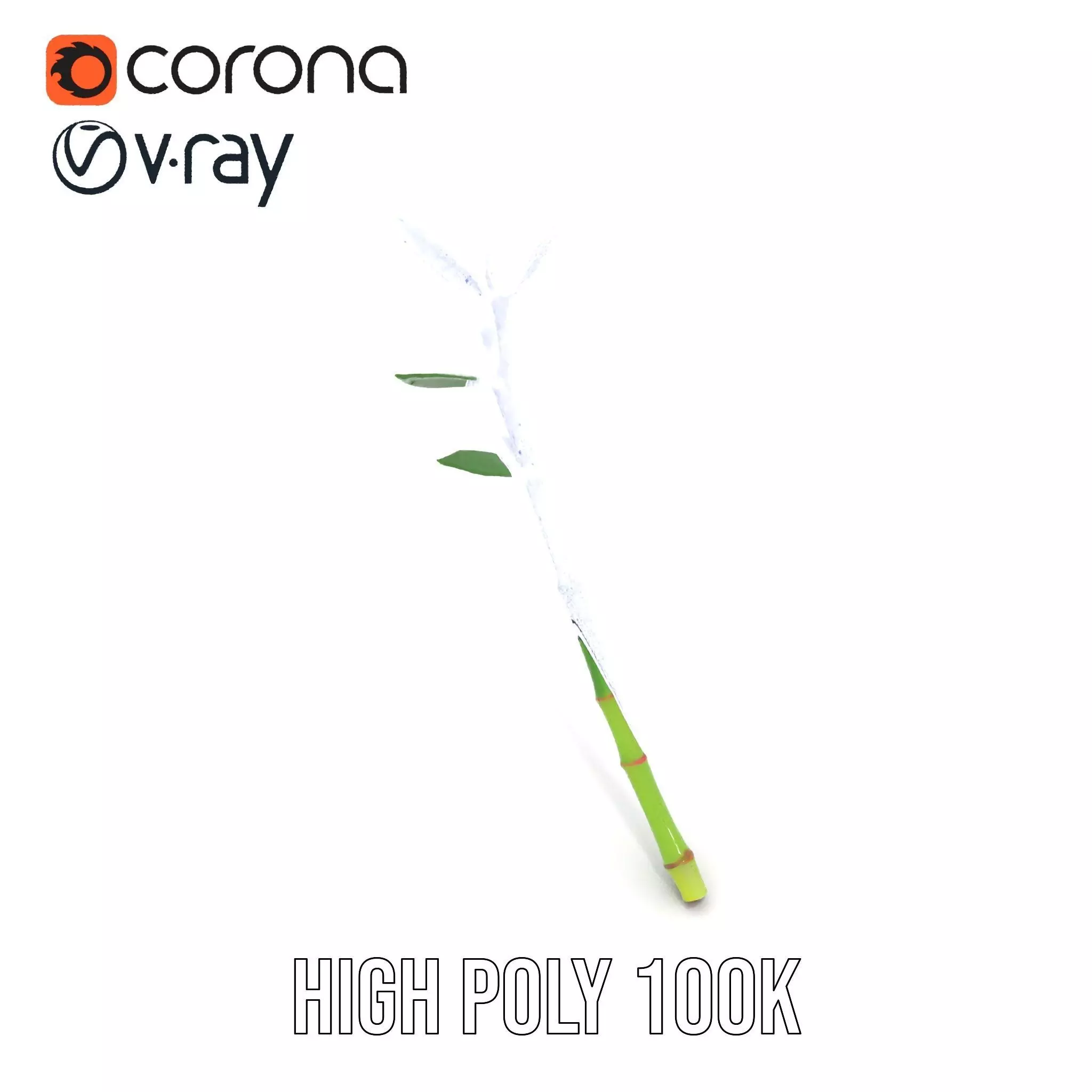 Green Bamboo Stick model pack Low-poly 3D model_26