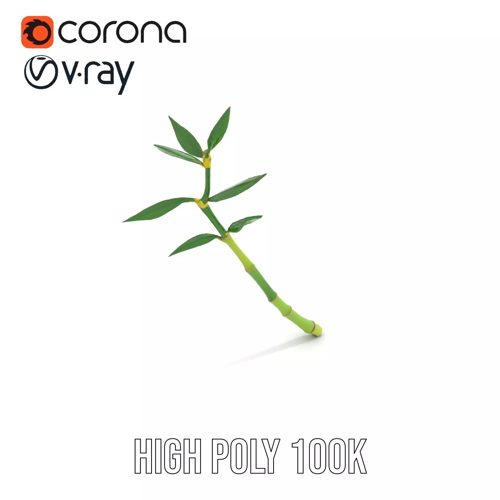 Green Bamboo Stick model pack Low-poly 3D model_20