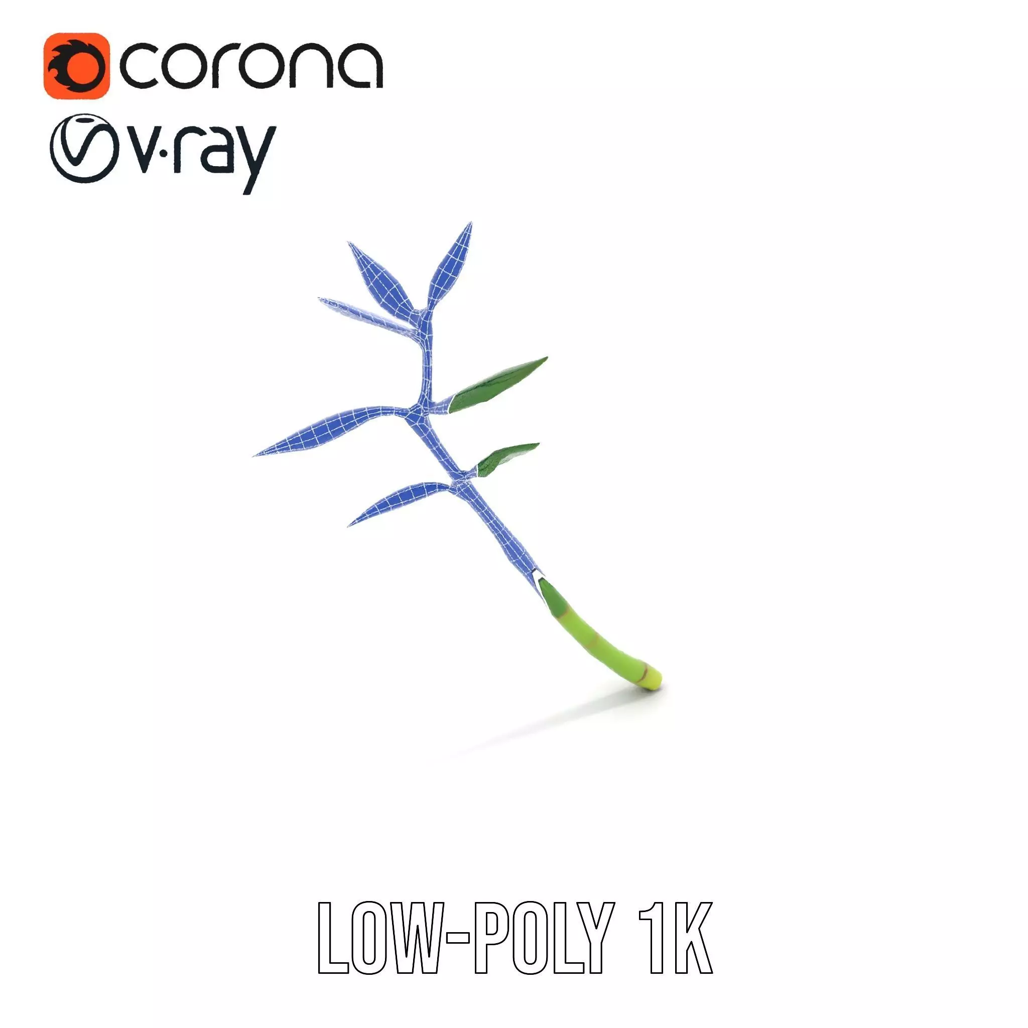 Green Bamboo Stick model pack Low-poly 3D model_25