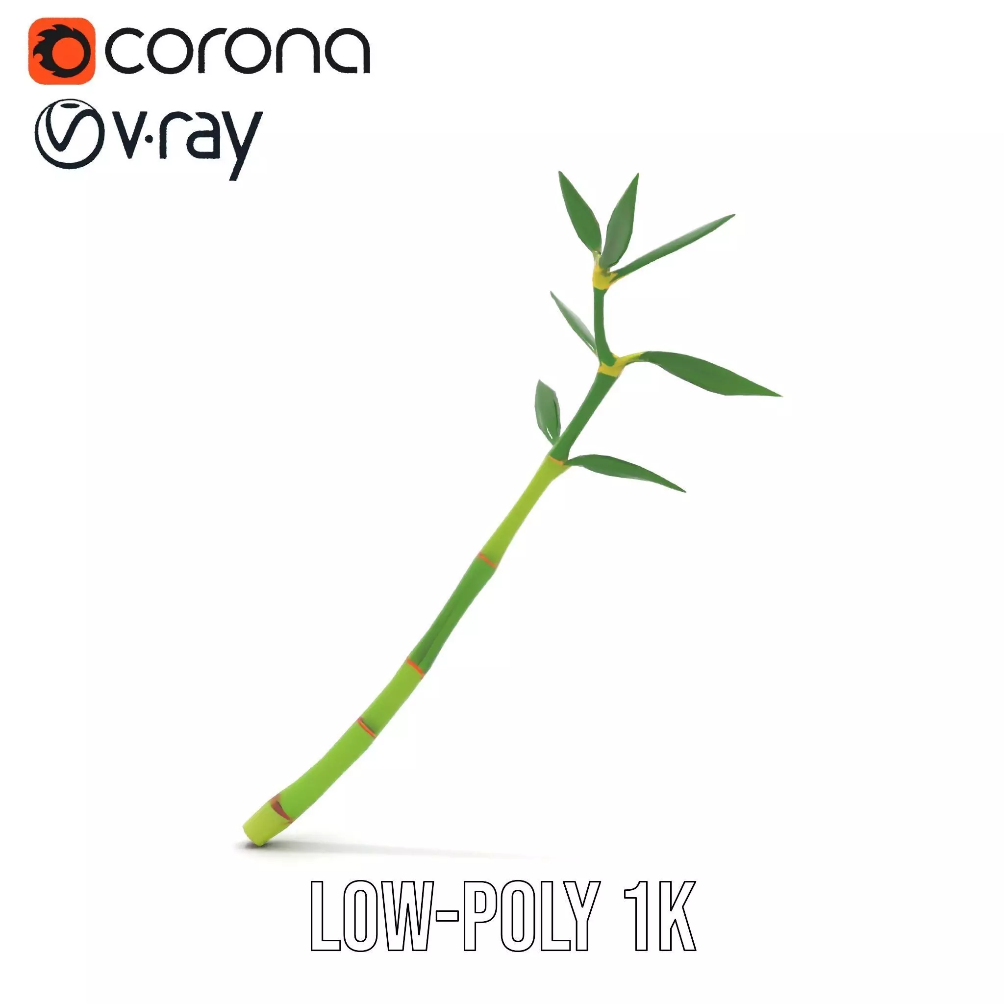 Green Bamboo Stick model pack Low-poly 3D model_14