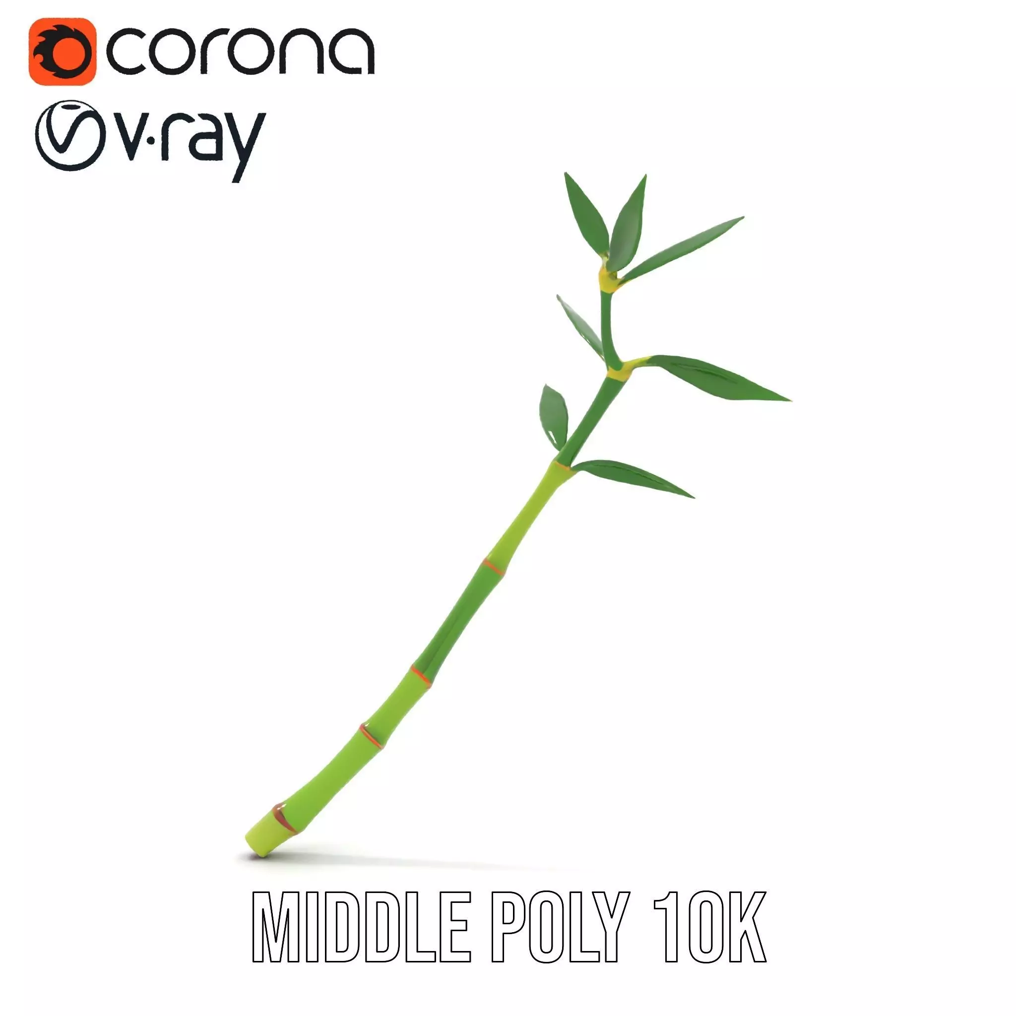 Green Bamboo Stick model pack Low-poly 3D model_18