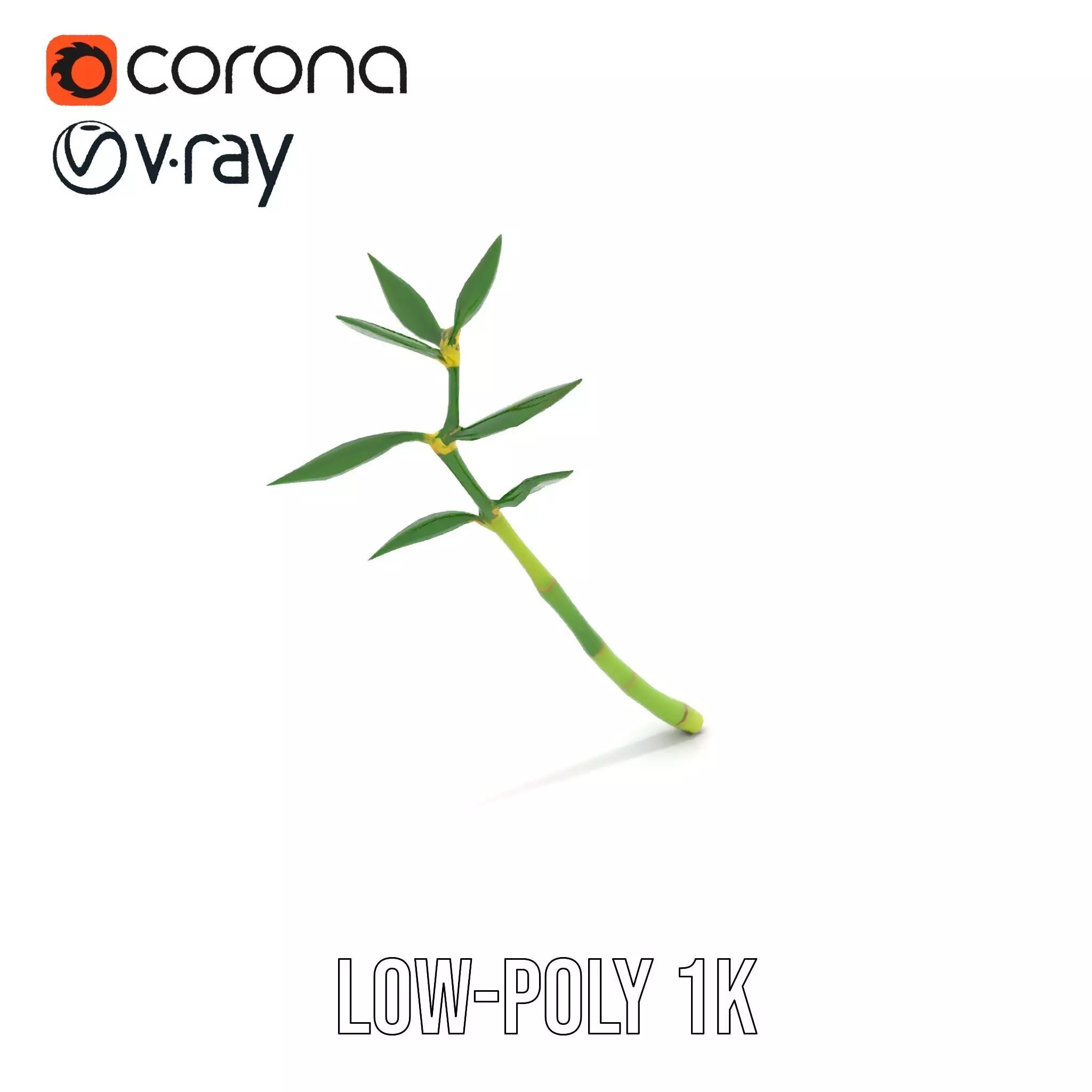 Green Bamboo Stick model pack Low-poly 3D model_17