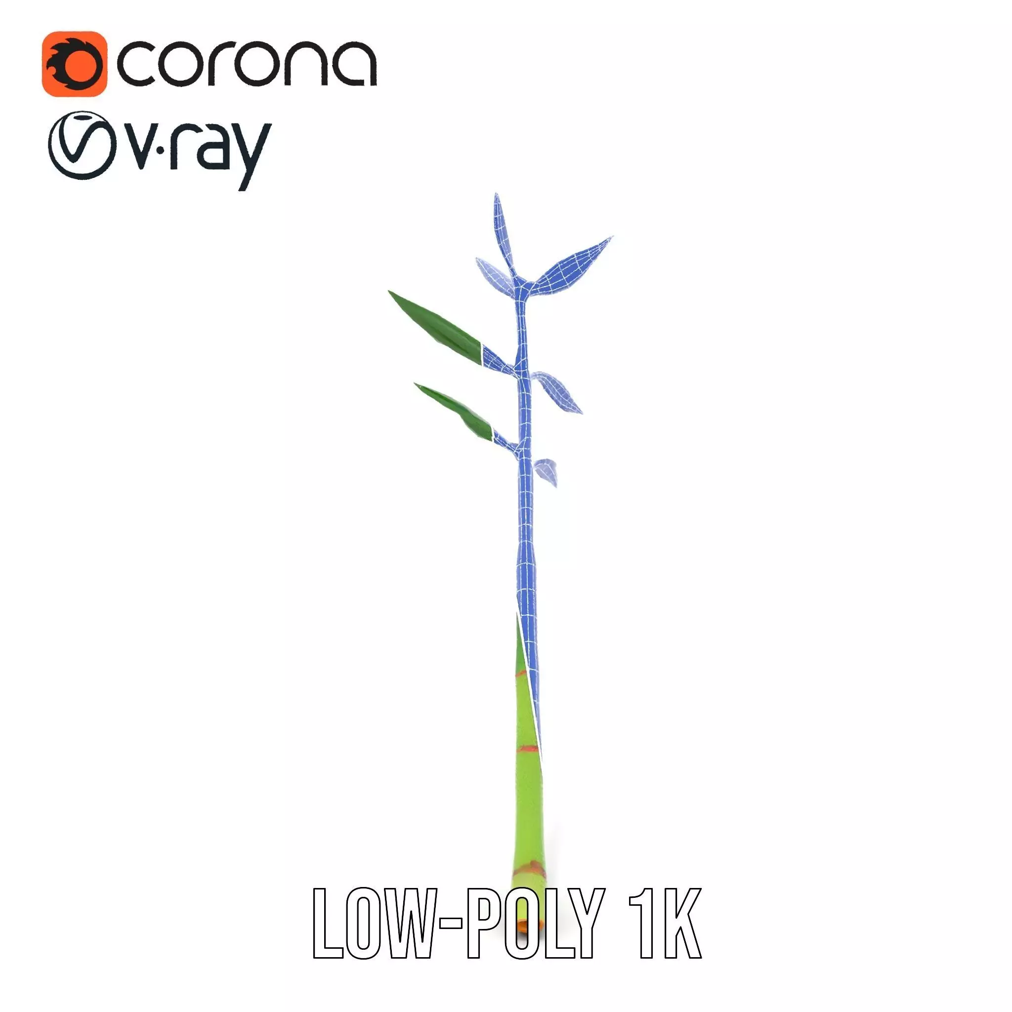 Green Bamboo Stick model pack Low-poly 3D model_22