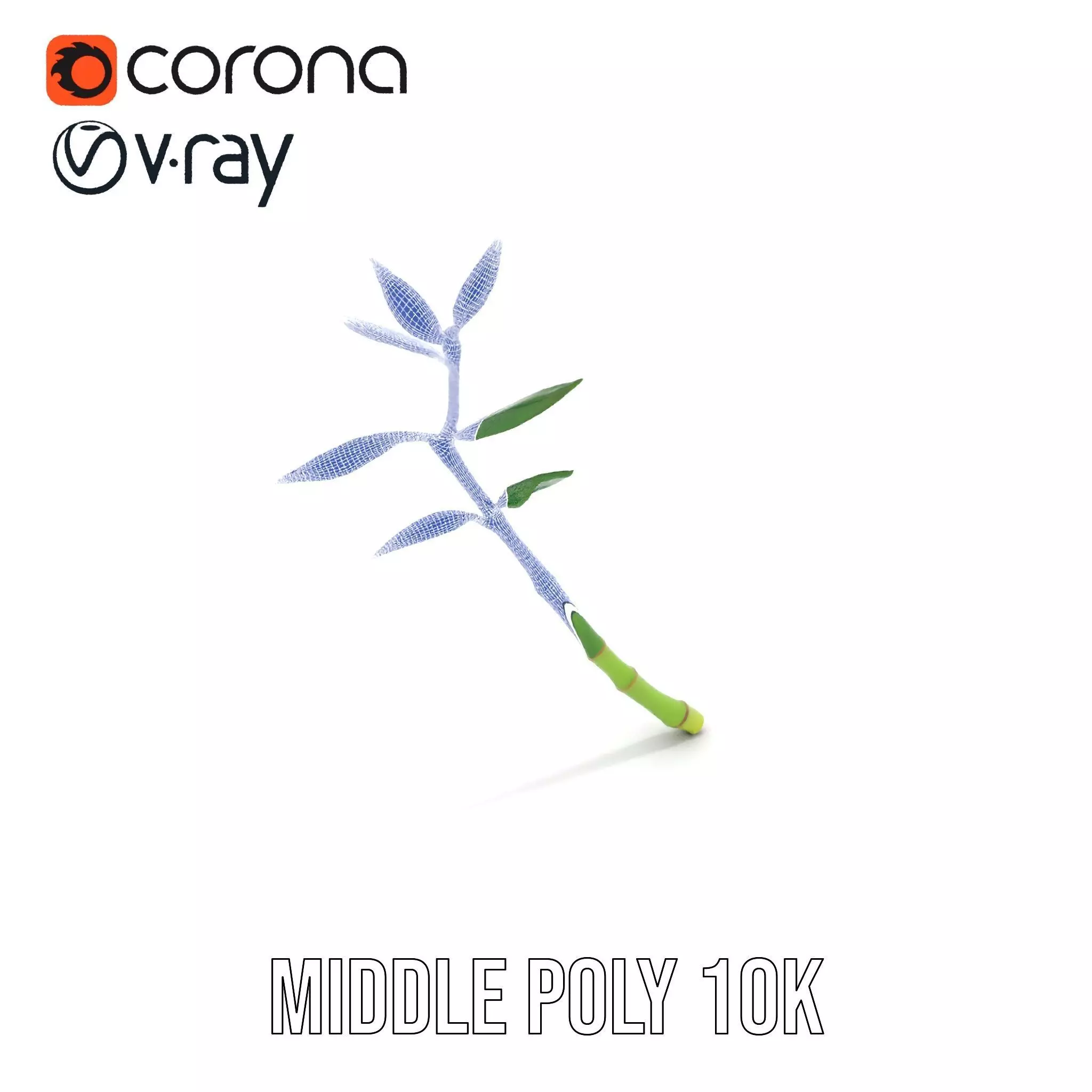 Green Bamboo Stick model pack Low-poly 3D model_21